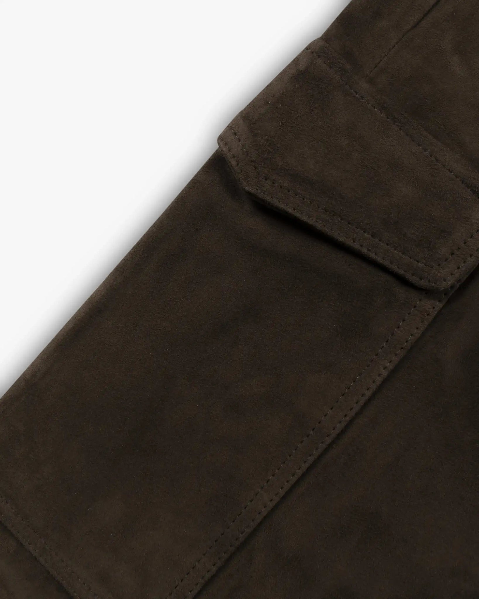 Chocolatebraune Stretchvelour Leder Cargo Hose von Novelle - Trousers NOVELLE