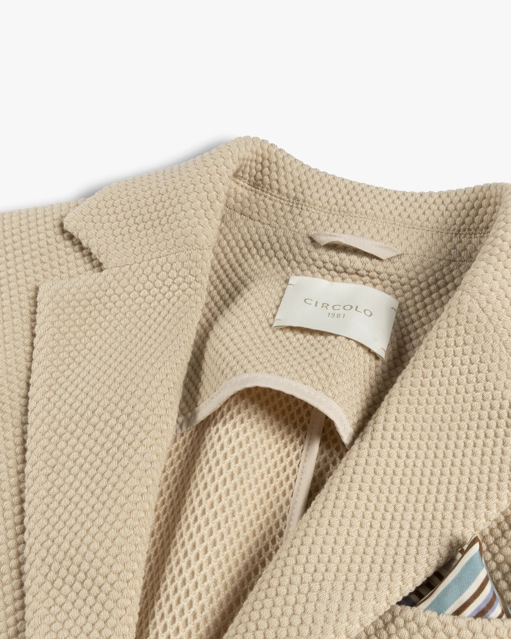 Cremefarbener Bienenwaben - Zweiknopf - Blazer von Circolo - Blazers CIRCOLO 1901