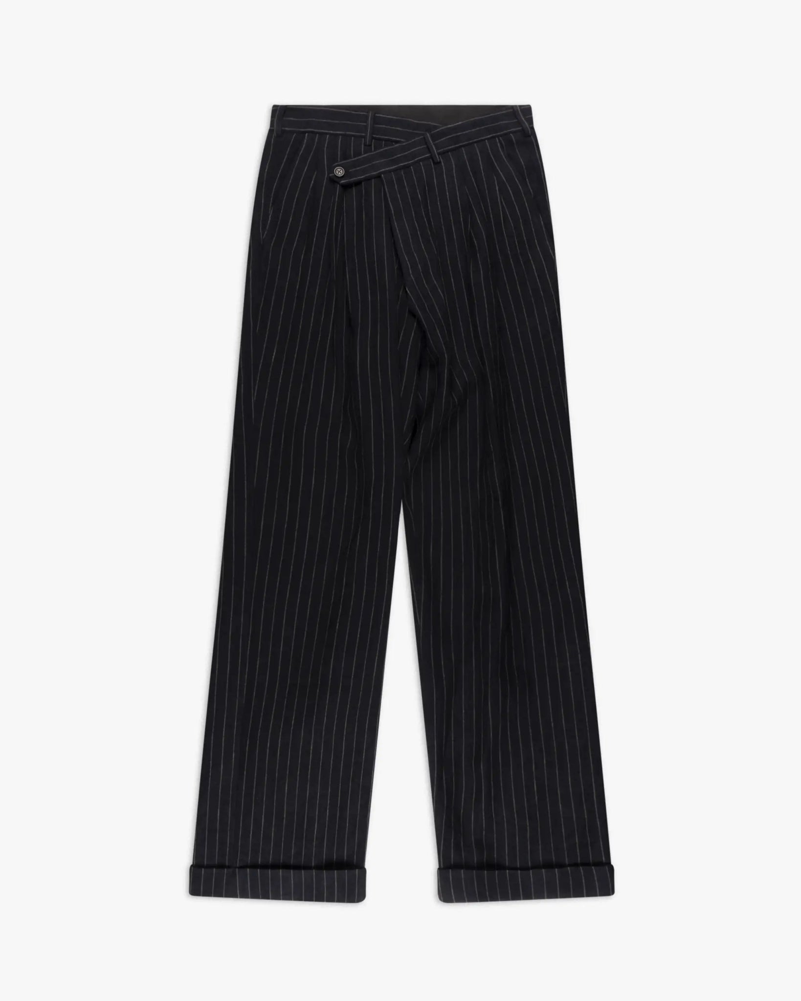 Dunkel Navy Dreifach Faltige Crossover Leinenhose von R13 New York - Trousers R13 WOMEN