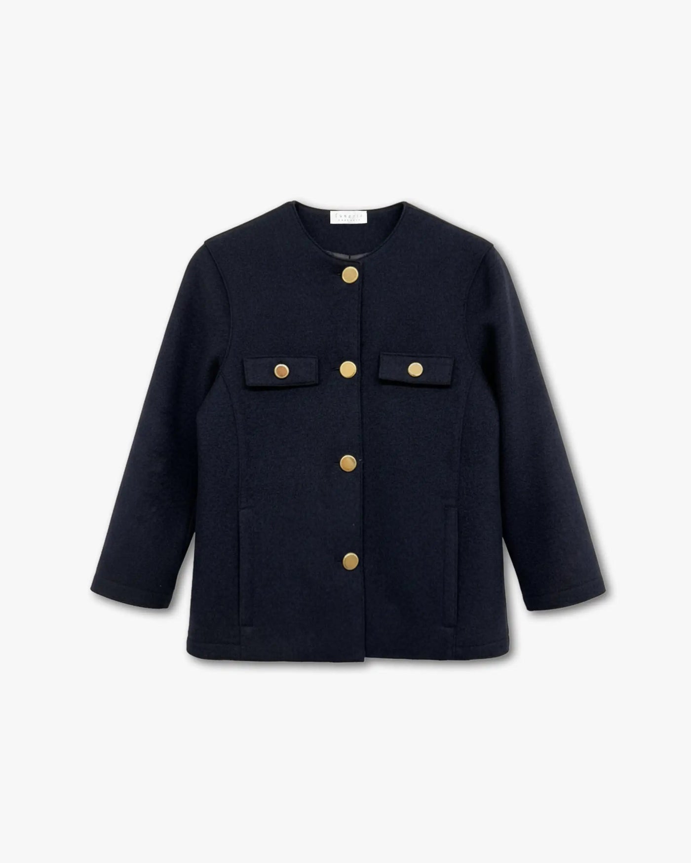 Dunkelblaue Cashmere-Strickjacke 2-fädig gewalkt von Lunaria