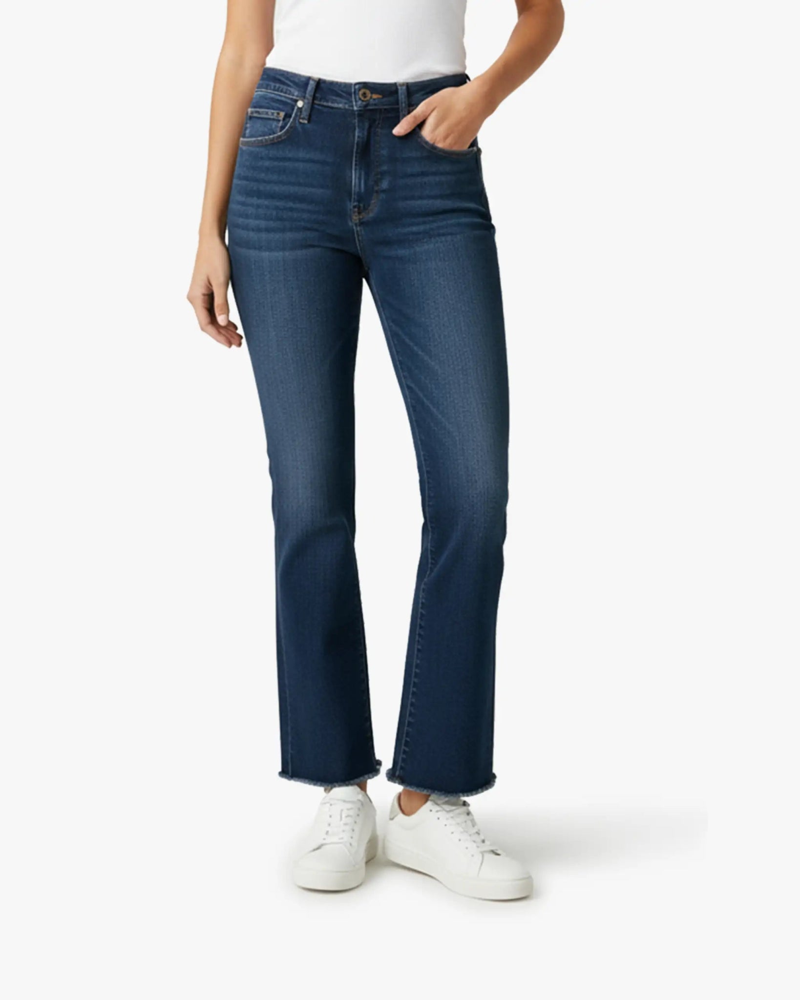 Dunkelblaue Denim - Jeans mit Fransen - Saum von Mother - Denim MOTHER