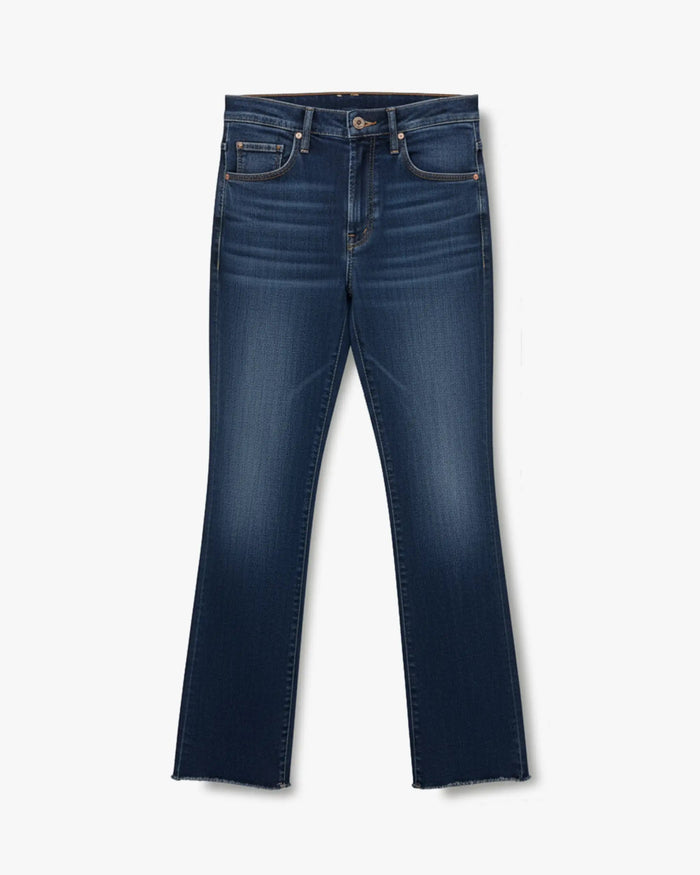 Dunkelblaue Denim-Jeans mit Fransen-Saum von Mother