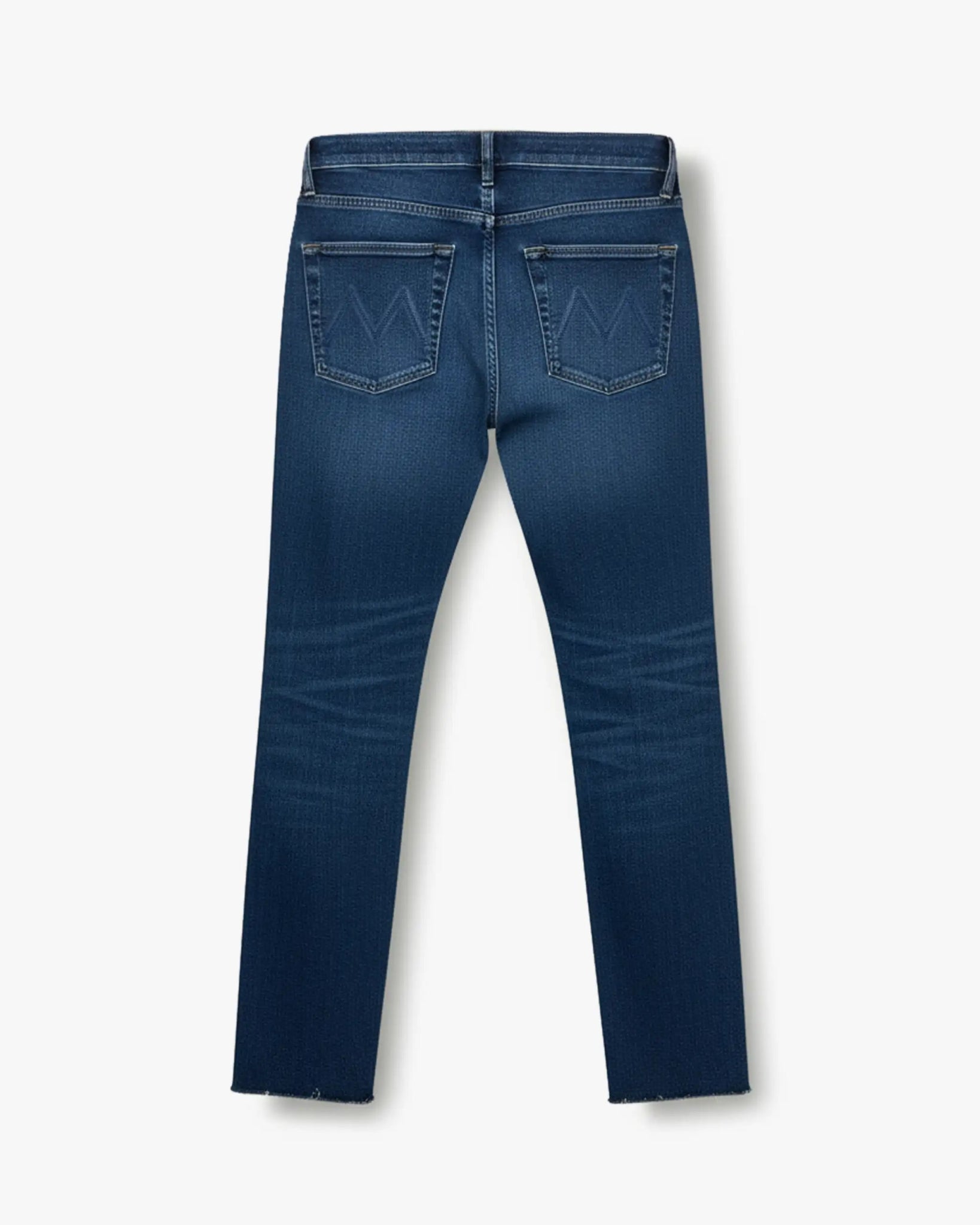Dunkelblaue Jeans mit Mid Rise und Fransaum von Mother - Denim MOTHER