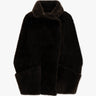 Dunkelbraune Offene Merino Lammfell Weste von Salvatore Santoro - Vests SALVATORE S.