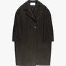 Dunkelbrauner Gekochter Gepresster Uni Woll Drop Shoulder Mantel von Harris Wharf London - Coats & Jackets HARRIS WARF