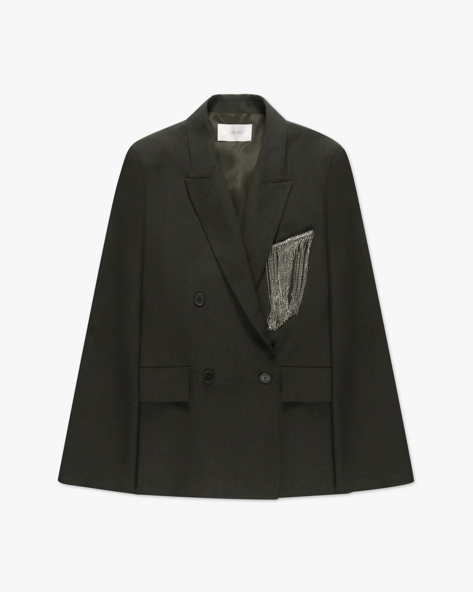 Dunkelgrüner Schmuck Trim Boyfriend Blazer von Circus Hotel - Blazers CIRCUS HOTEL