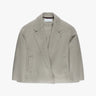 Eisgraue Gekochte Gepresste Uni Wolle Kurzjacke von Harris Wharf London - Coats & Jackets HARRIS WARF