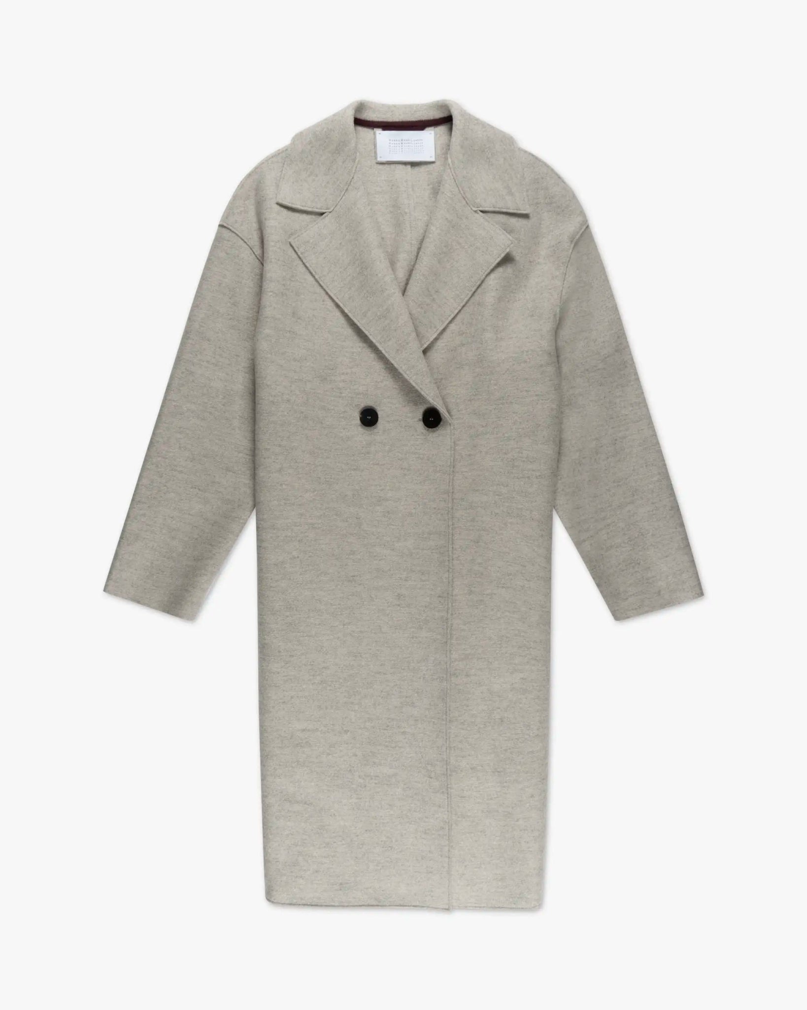 Eisgrauer Gekochter Gepresster Uni Woll Drop Shoulder Mantel von Harris Wharf London - Coats & Jackets HARRIS WARF