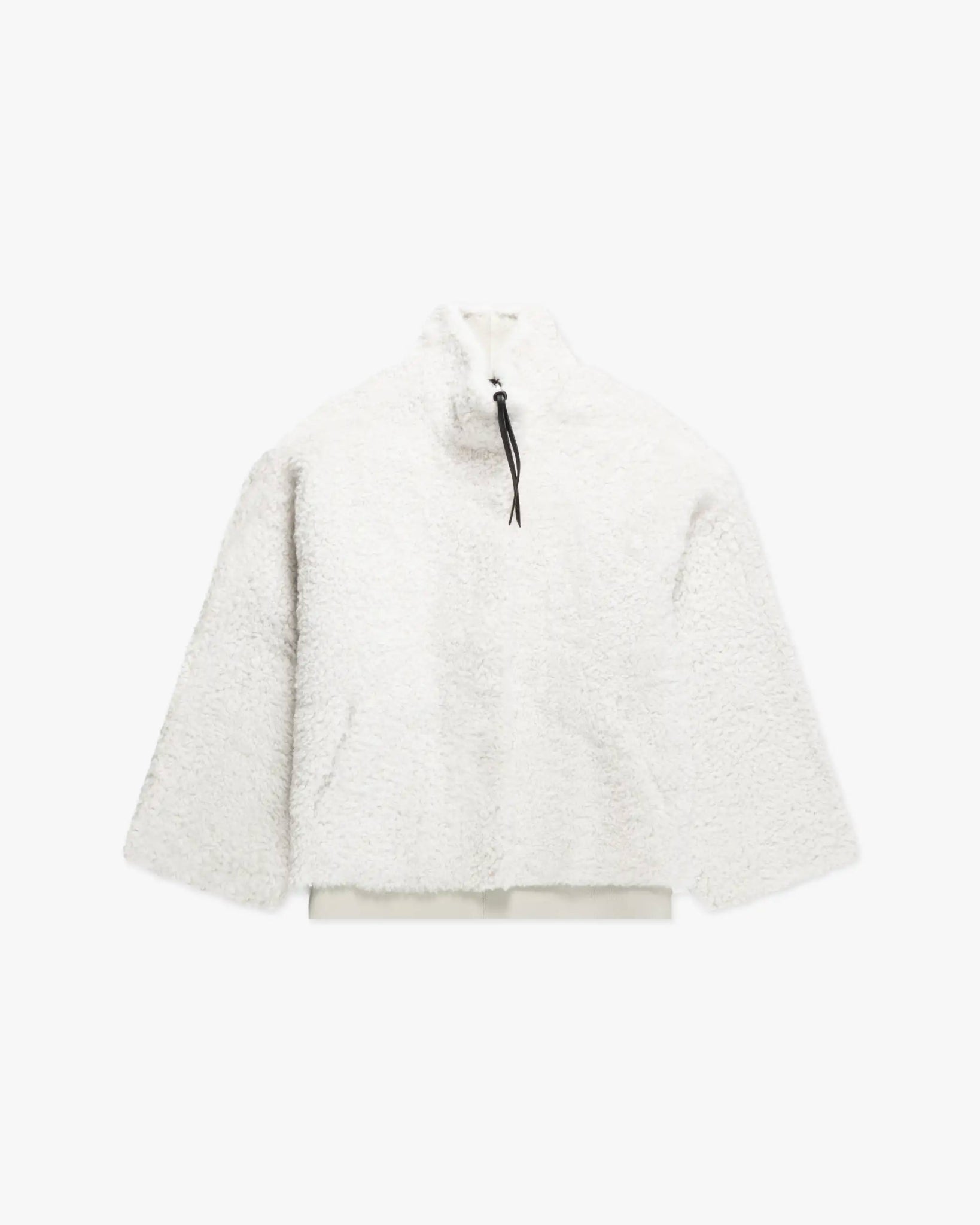 Elfenbeinfarbene Wendbare Soft Lammfell Zipjacke von Ayasse - Coats & Jackets AYASSE