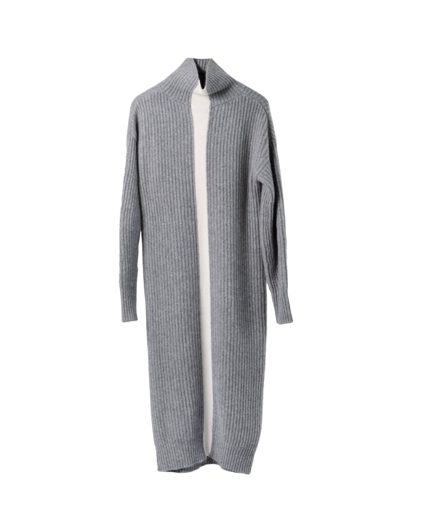 ELLE X LU REN | CASHMERE ROLLNECK LONG DRESS WITH BACK PIPING - Knitwear LUREN