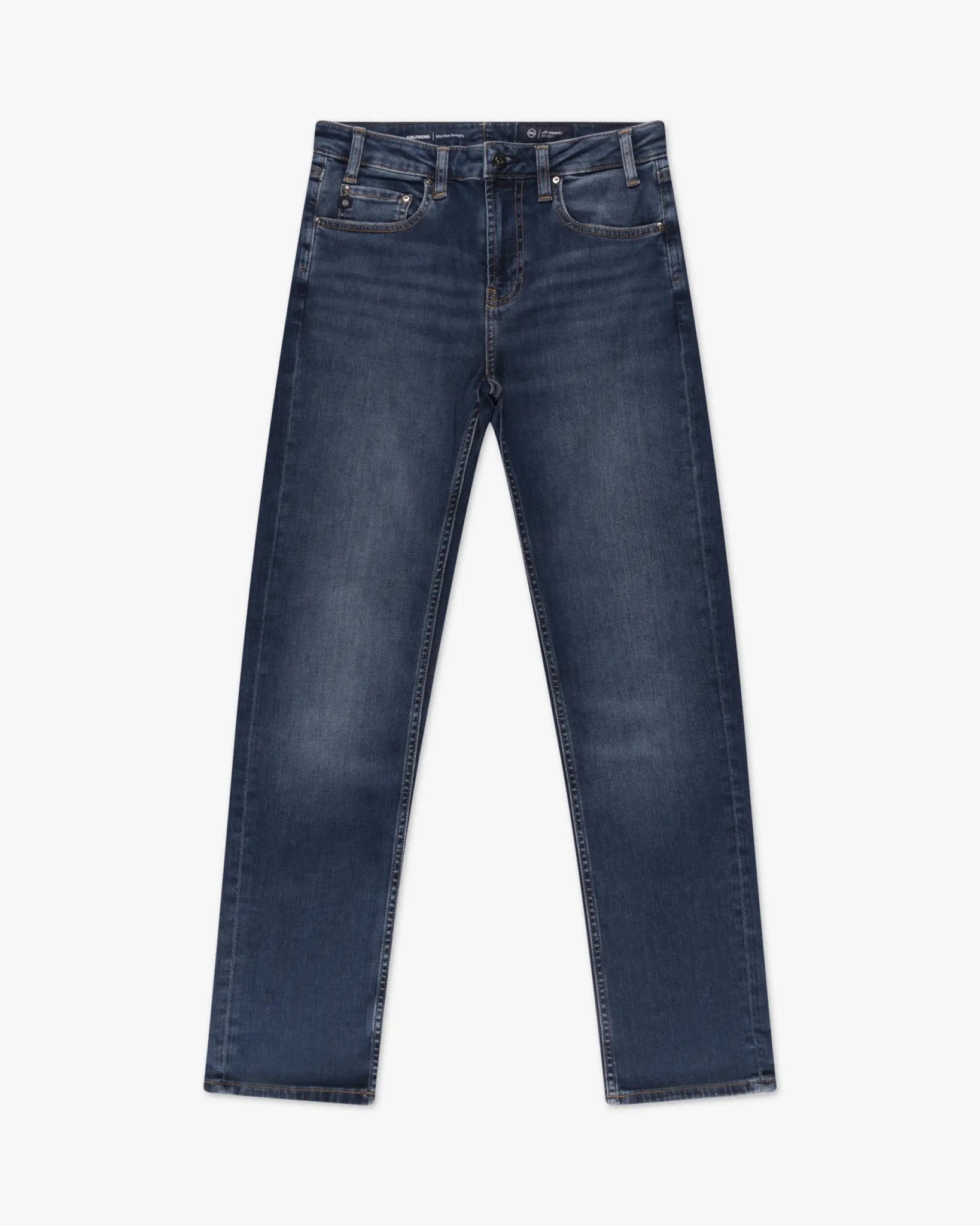 Girlfriend Mid - Rise Straight Denim Jeans von AG Denim - Denim AG Denim