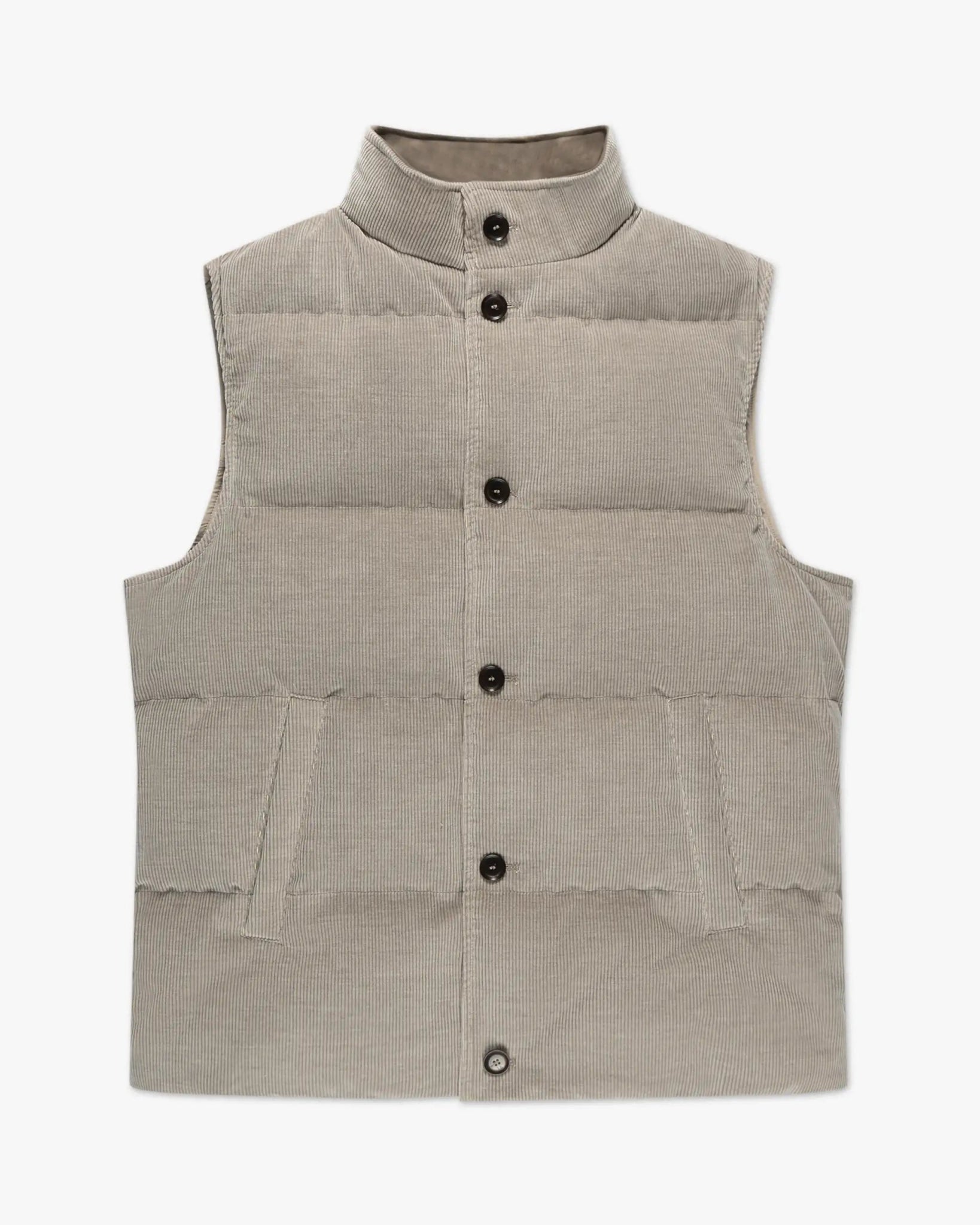 Graigefarbene Cord Du Roy Weste von Luciano Barbera - Vests LUCIANO BARBERA