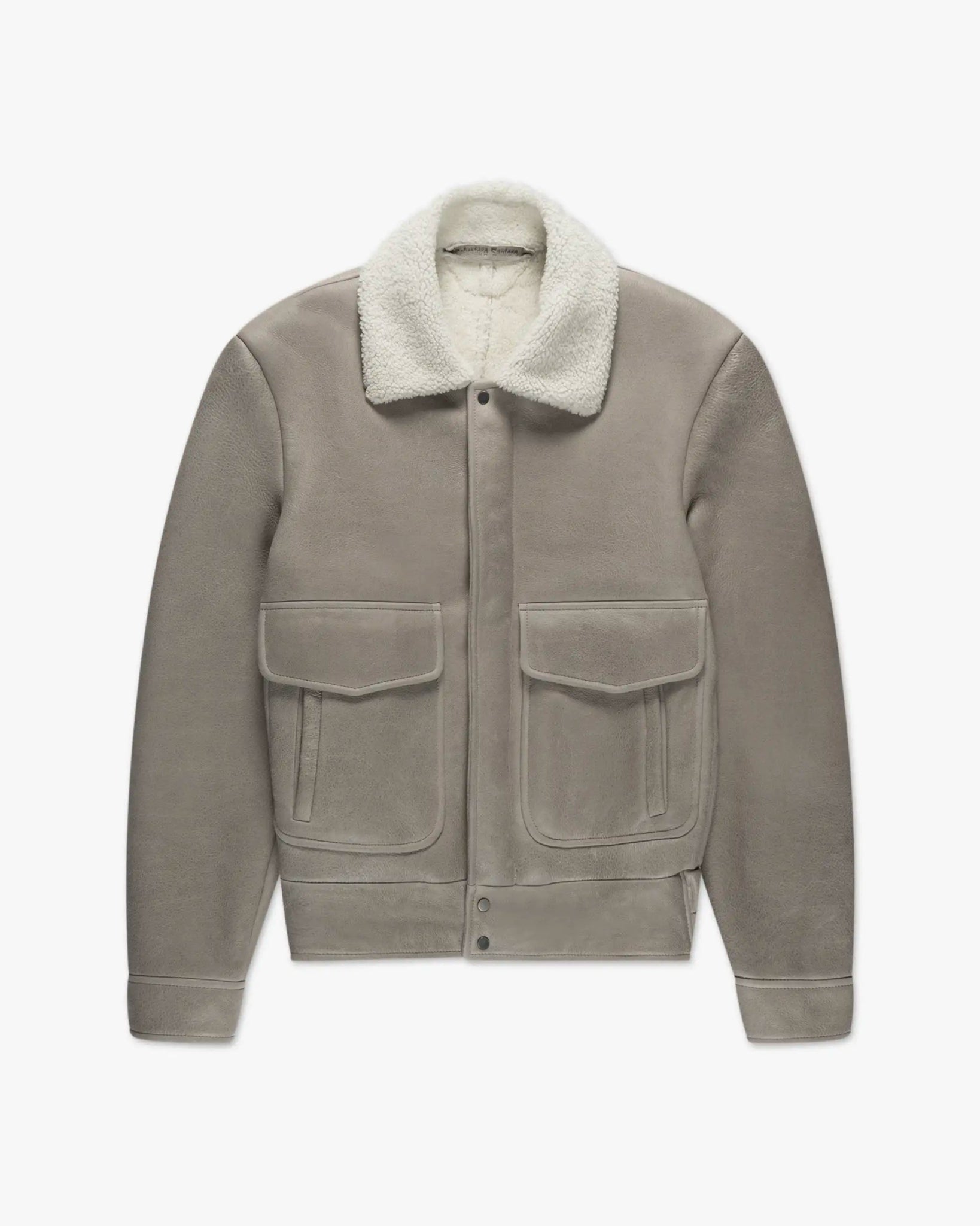 Grau Weiße Nappa Lammfell Jacke Im Bomber Stil von Salvatore Santoro - Coats & Jackets SALVATORE S.