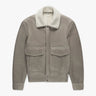 Grau Weiße Nappa Lammfell Jacke Im Bomber Stil von Salvatore Santoro - Coats & Jackets SALVATORE S.