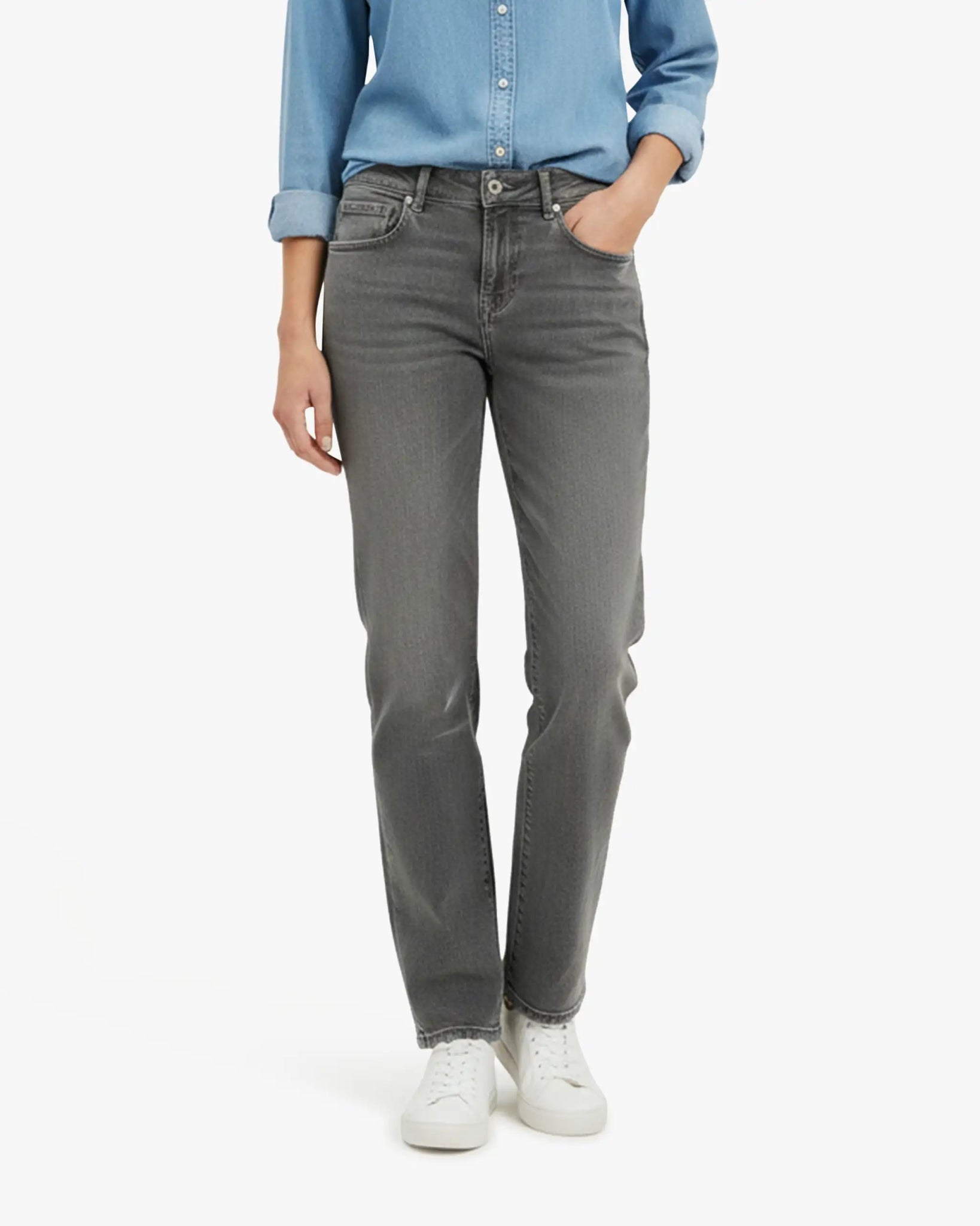 Graue Denim Straight Jeans Calie Panalu von 7 For All Man Kind - Denim 7 FOR ALL