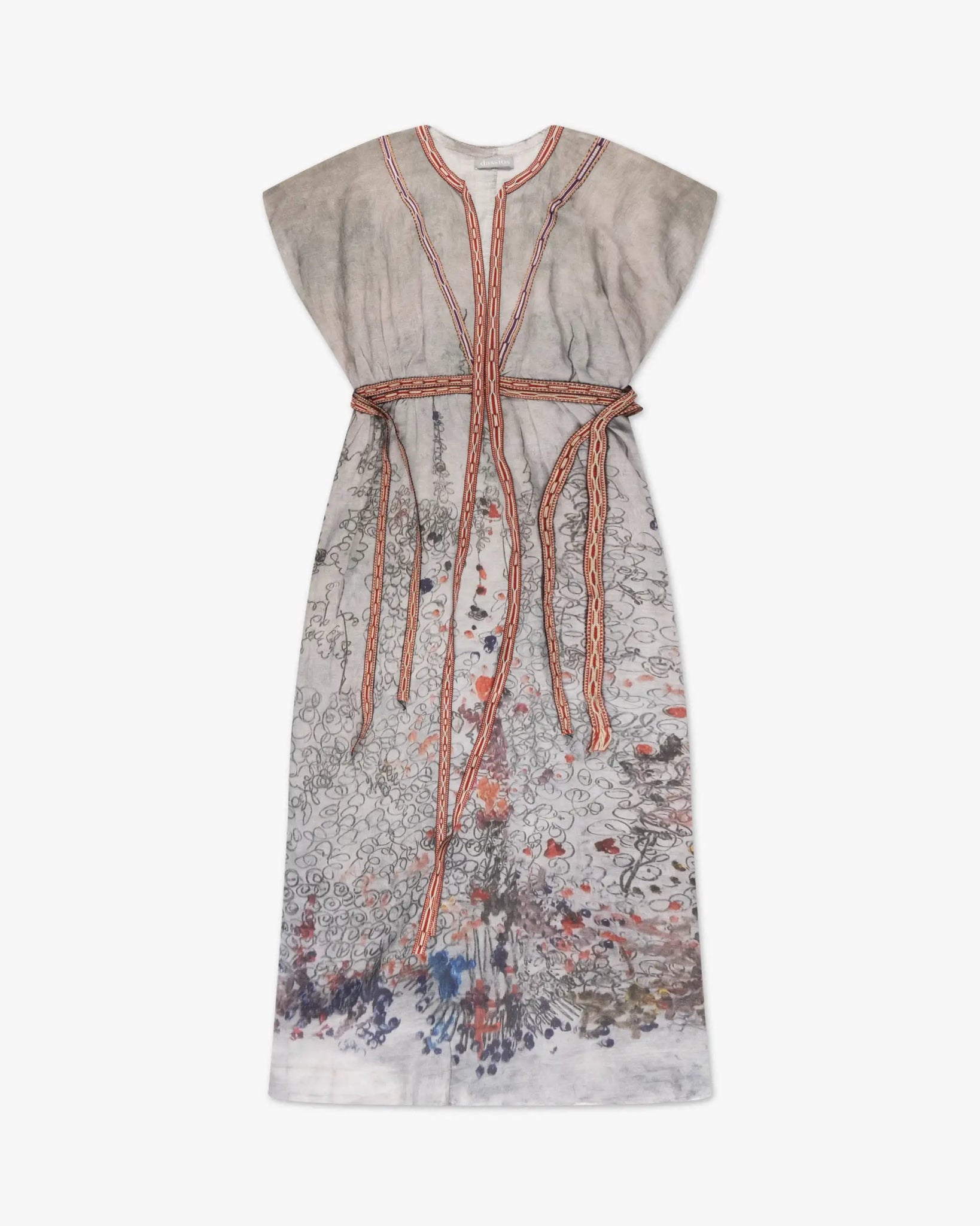 Graue Handbemalte Römische Tunika von Dassios - Dresses DASSIOS