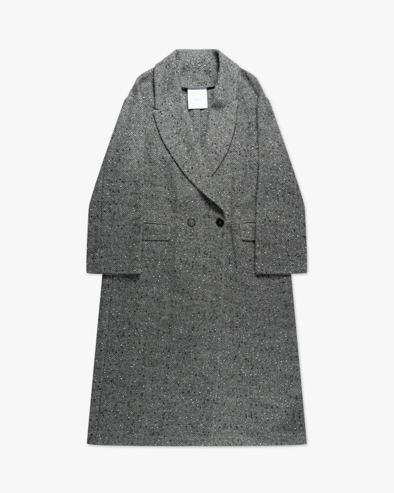 Grauer Tweed Fischgrat Revermantel von Mouche - Coats & Jackets MOUCHE