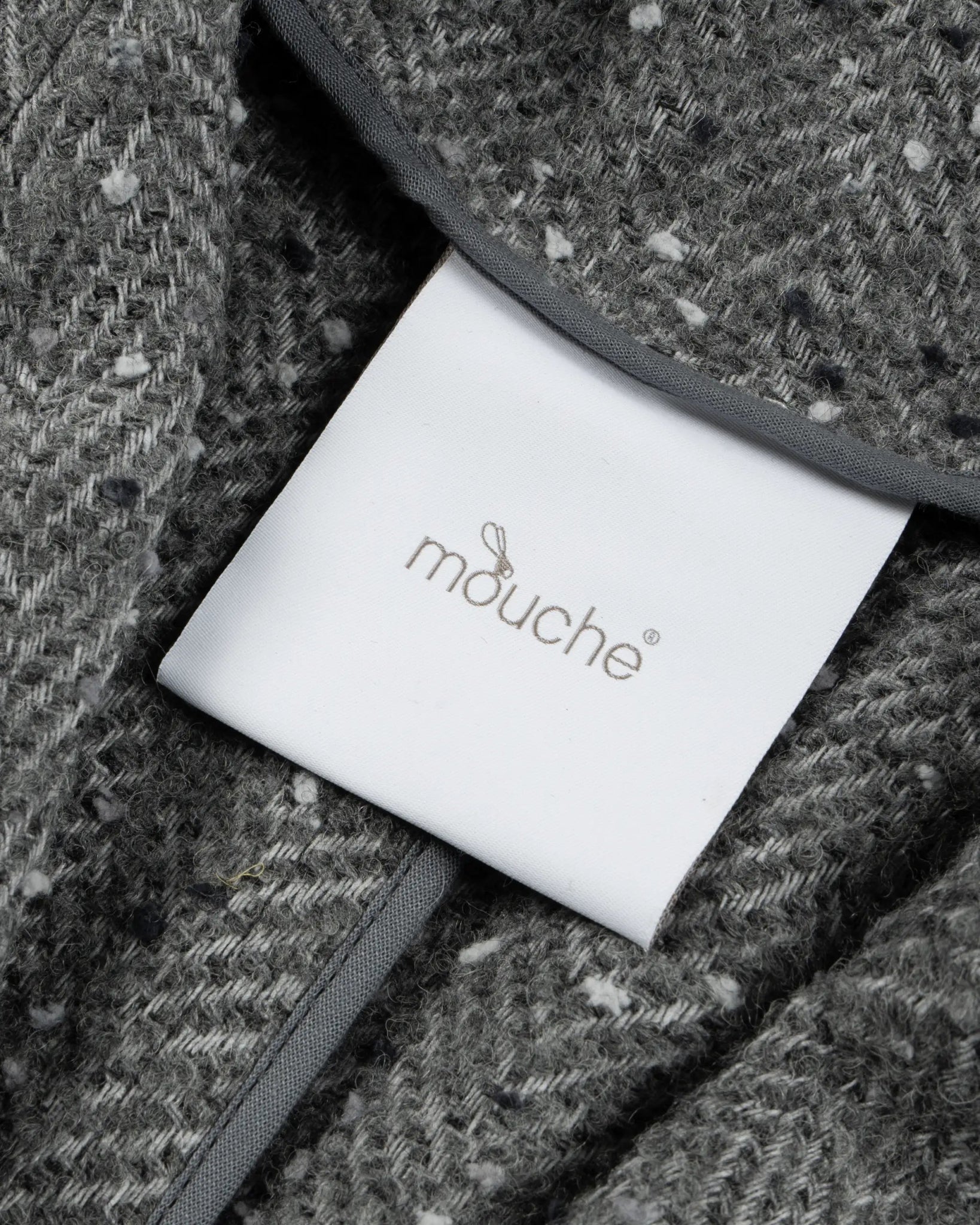 Grauer Tweed Fischgrat Revermantel von Mouche - Coats & Jackets MOUCHE