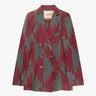 Grün roter doppelreihiger Baumwoll Ikat Anzug Blazer von Beltepa - Confection BELTEPA