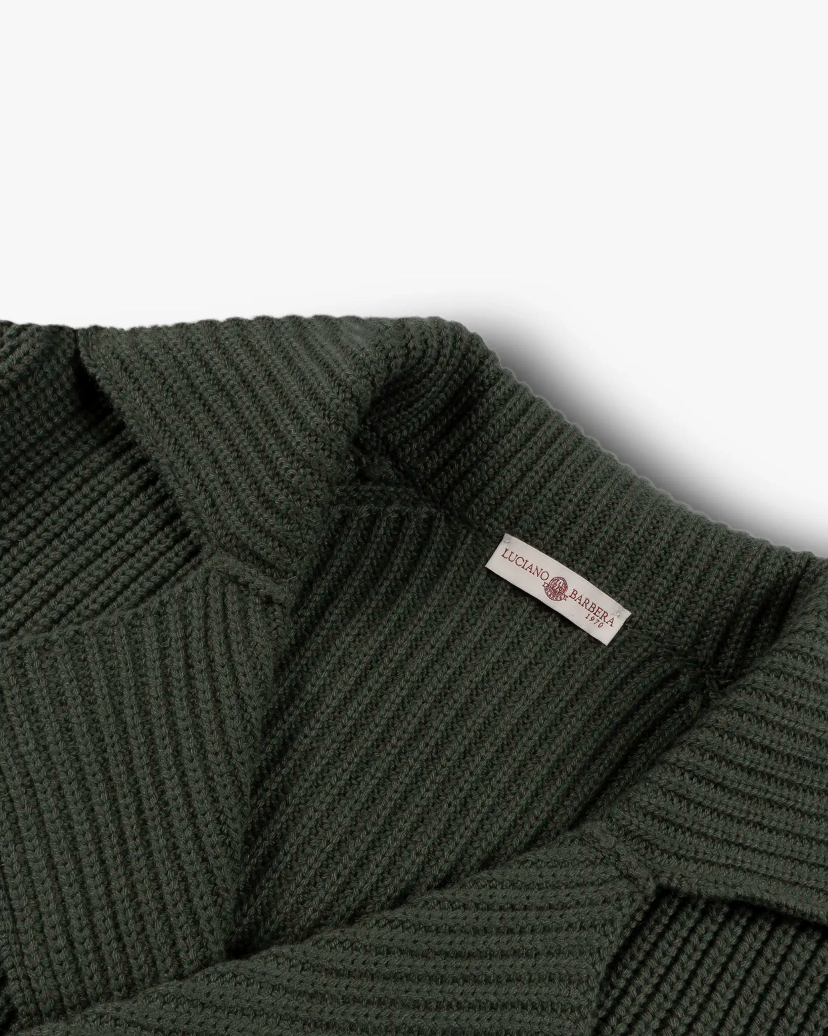 Grüne Cashmere Doublebreast Fisherman Cardigan von Luciano Barbera - Knitwear LUCIANO BARBERA