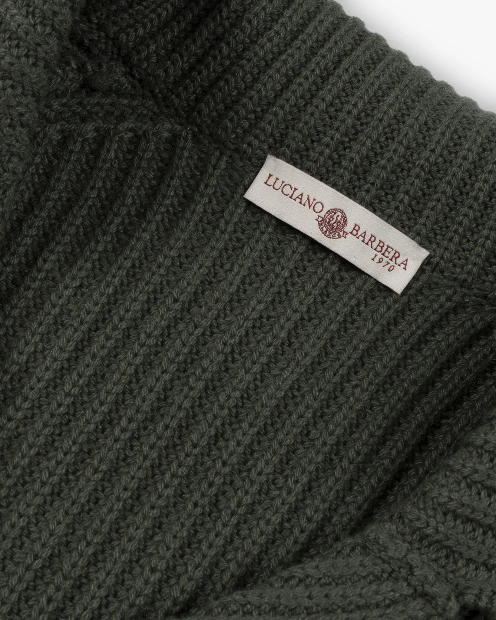 Grüne Cashmere Doublebreast Fisherman Cardigan von Luciano Barbera - Knitwear LUCIANO BARBERA