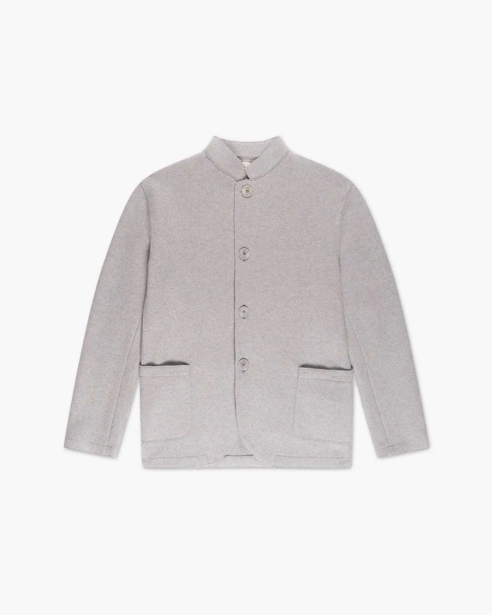 Haigraues 2 Fädiges Gewalktes Einreiher Sakko von Lunaria - Knitwear LUNARIA
