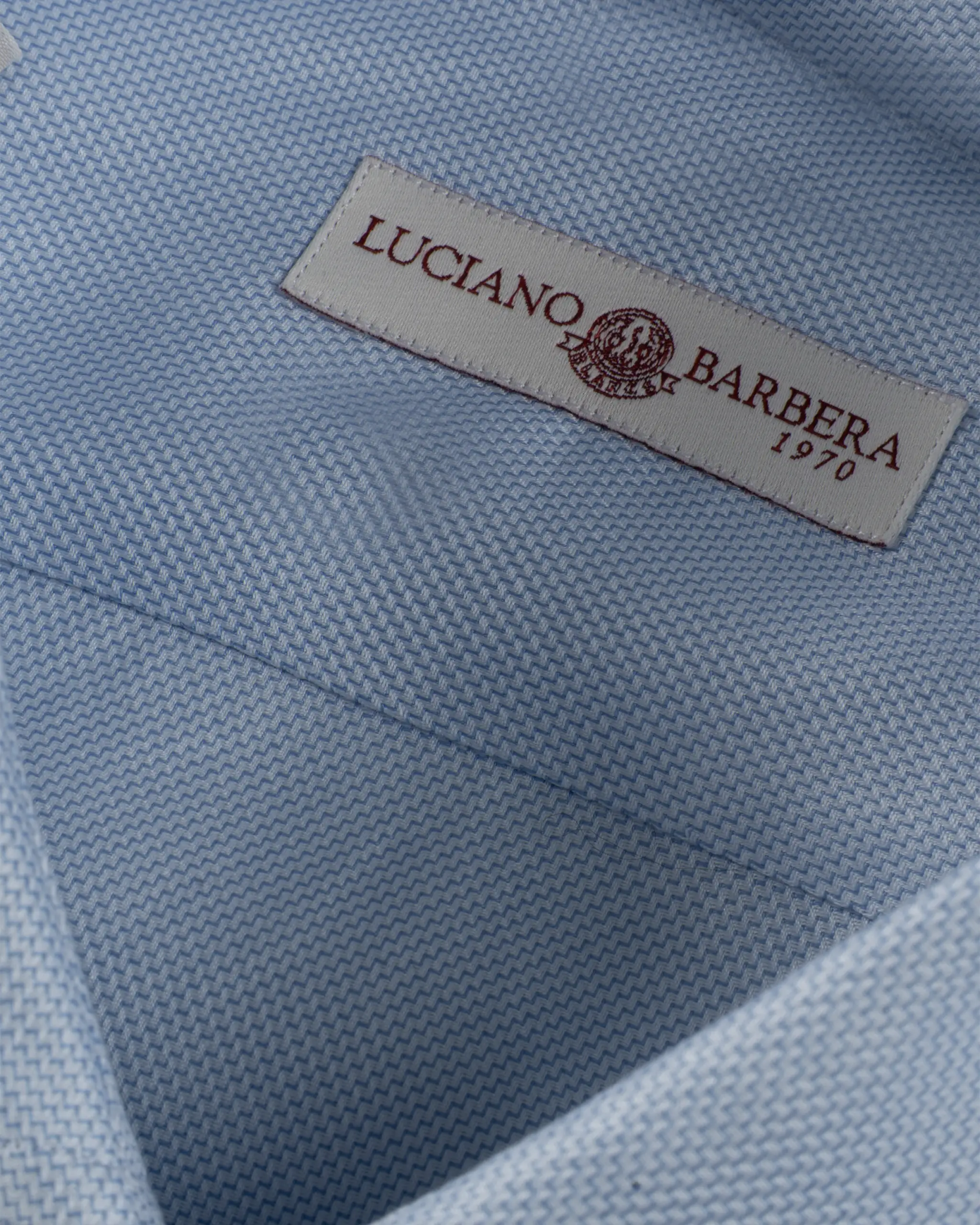 Hellblaues Baumwolle Pepita Hemd Mit Kent Kragen Schmale Passform von Luciano Barbera - Shirts LUCIANO BARBERA