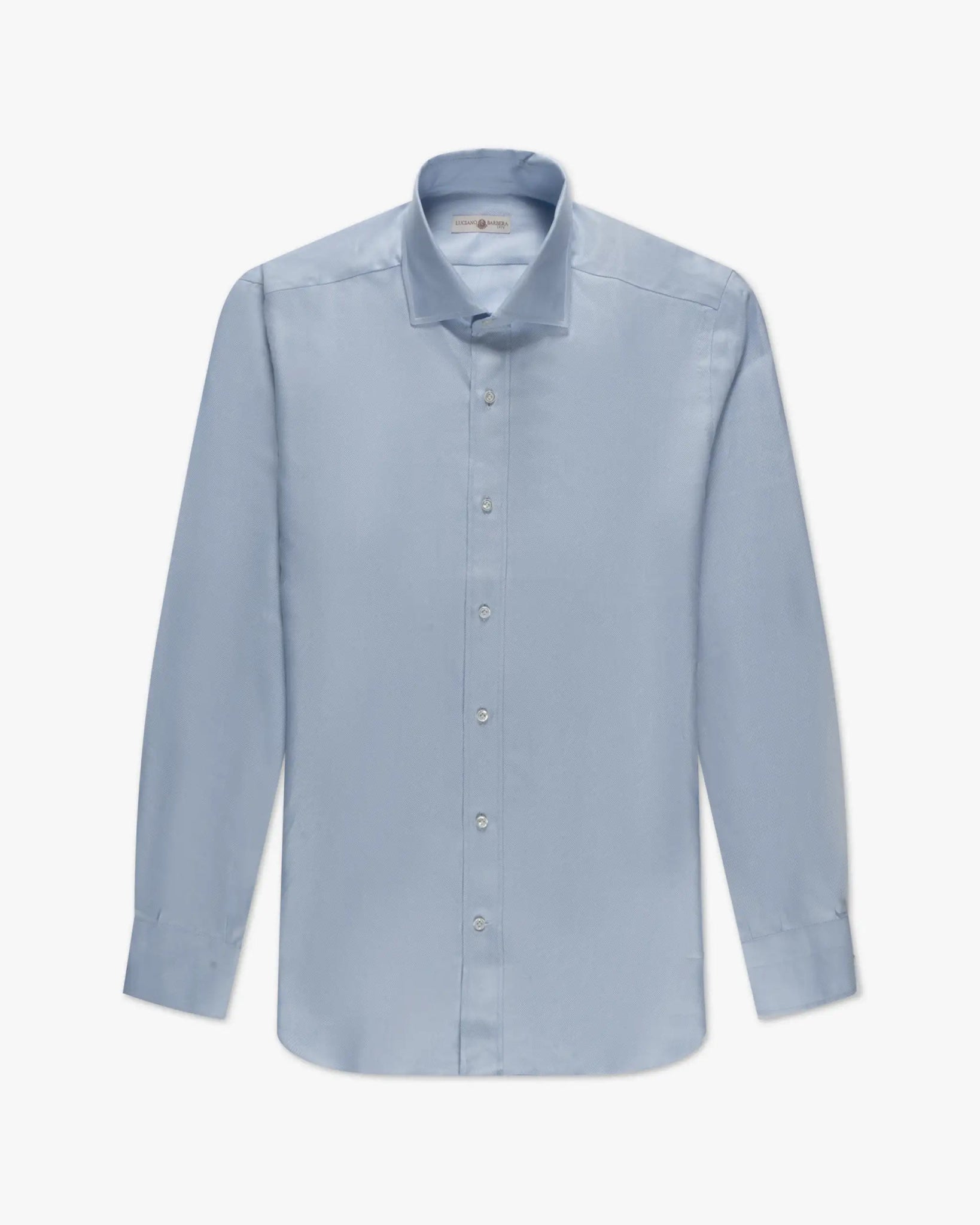 Hellblaues Baumwolle Pepita Hemd Mit Kent Kragen Schmale Passform von Luciano Barbera - Shirts LUCIANO BARBERA