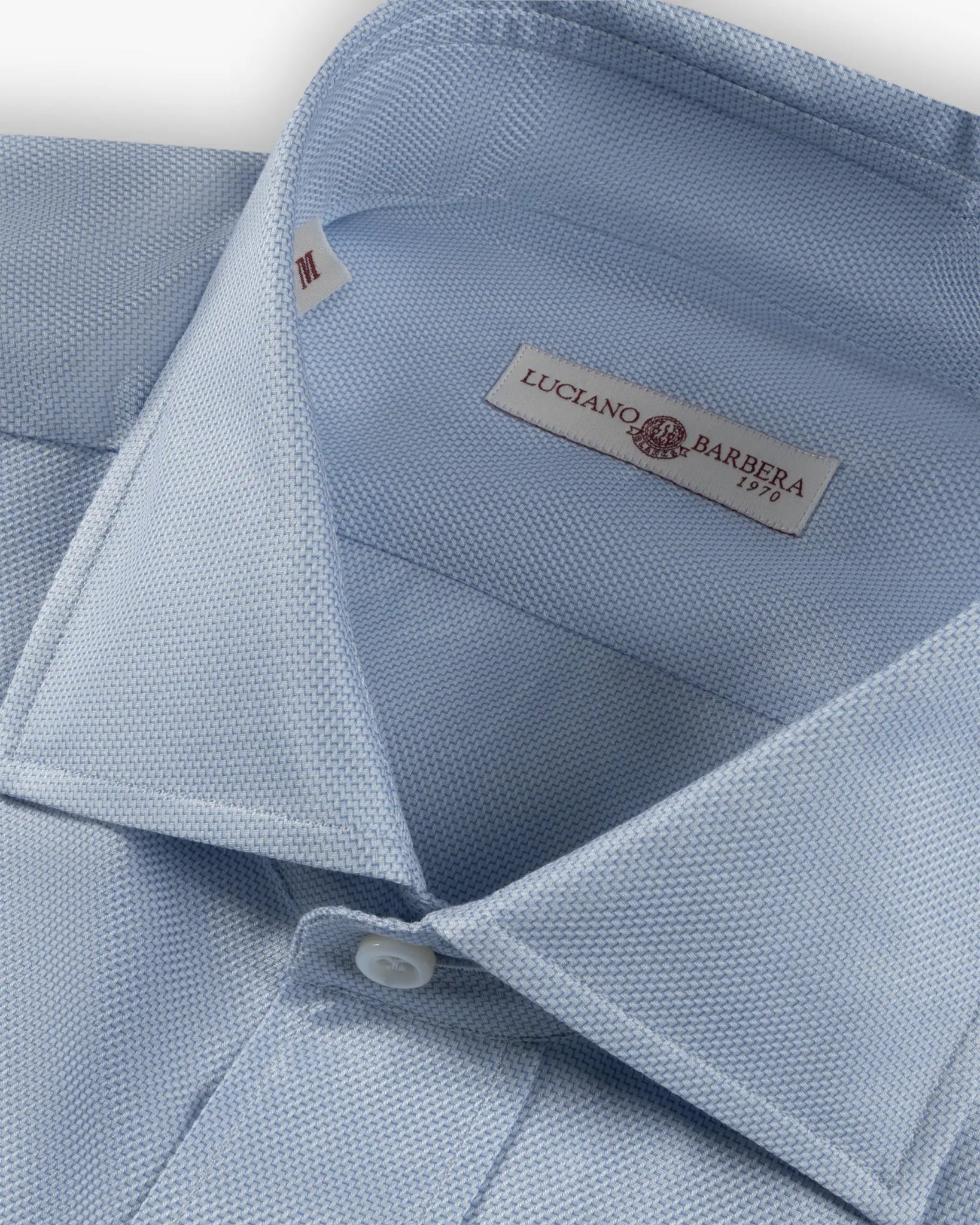 Hellblaues Baumwolle Pepita Hemd Mit Kent Kragen Schmale Passform von Luciano Barbera - Shirts LUCIANO BARBERA