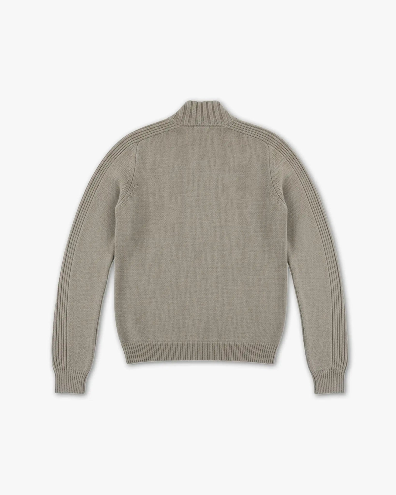 Hellgrauer Woll - Cardigan mit Reißverschluss von Luciano Barbera - Knitwear LUCIANO BARBERA