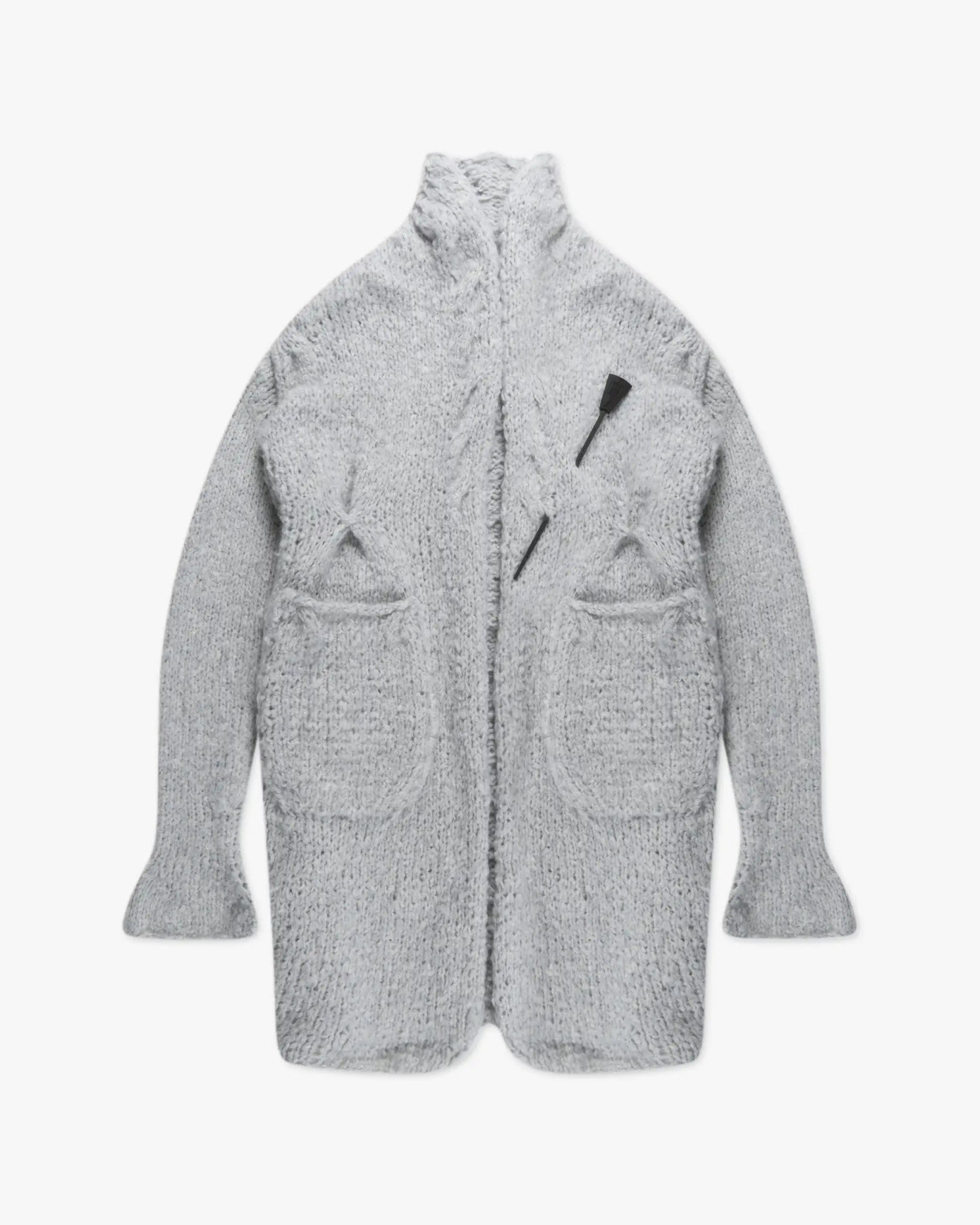 Hellsilberner Japan Cashmere Langer Cardigan von Judith Haarmann - Knitwear JUDITH HAARMANN
