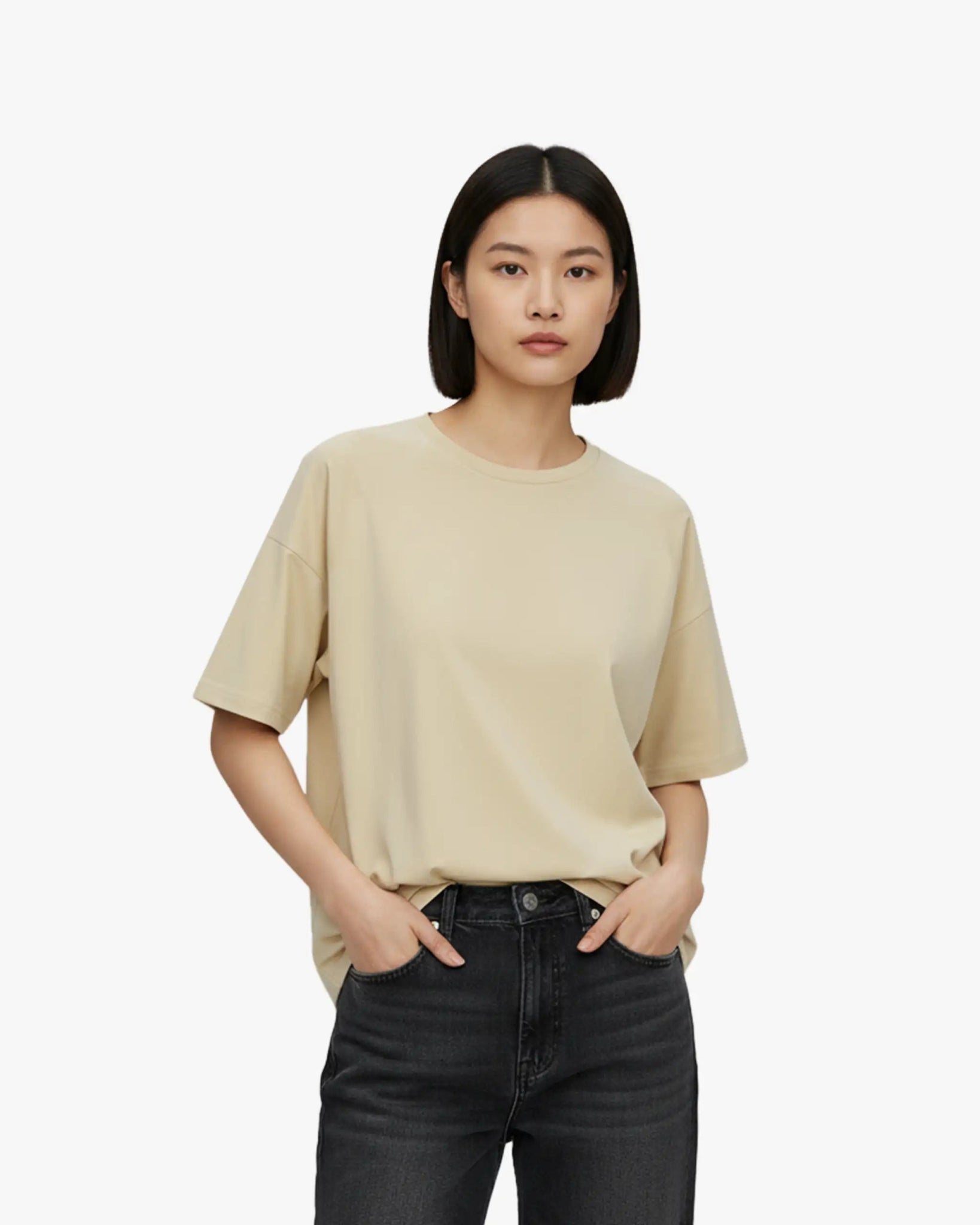 Honiggelber Kaschmirpullover mit 3/4 - Arm Oversize von Lunaria - Knitwear LUNARIA