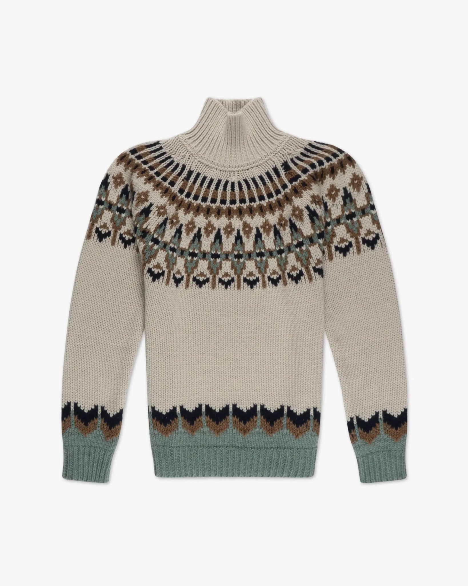 Iceblauer Norweger Grobstrick Turtle Pullover von Dondup - Knitwear DONDUP