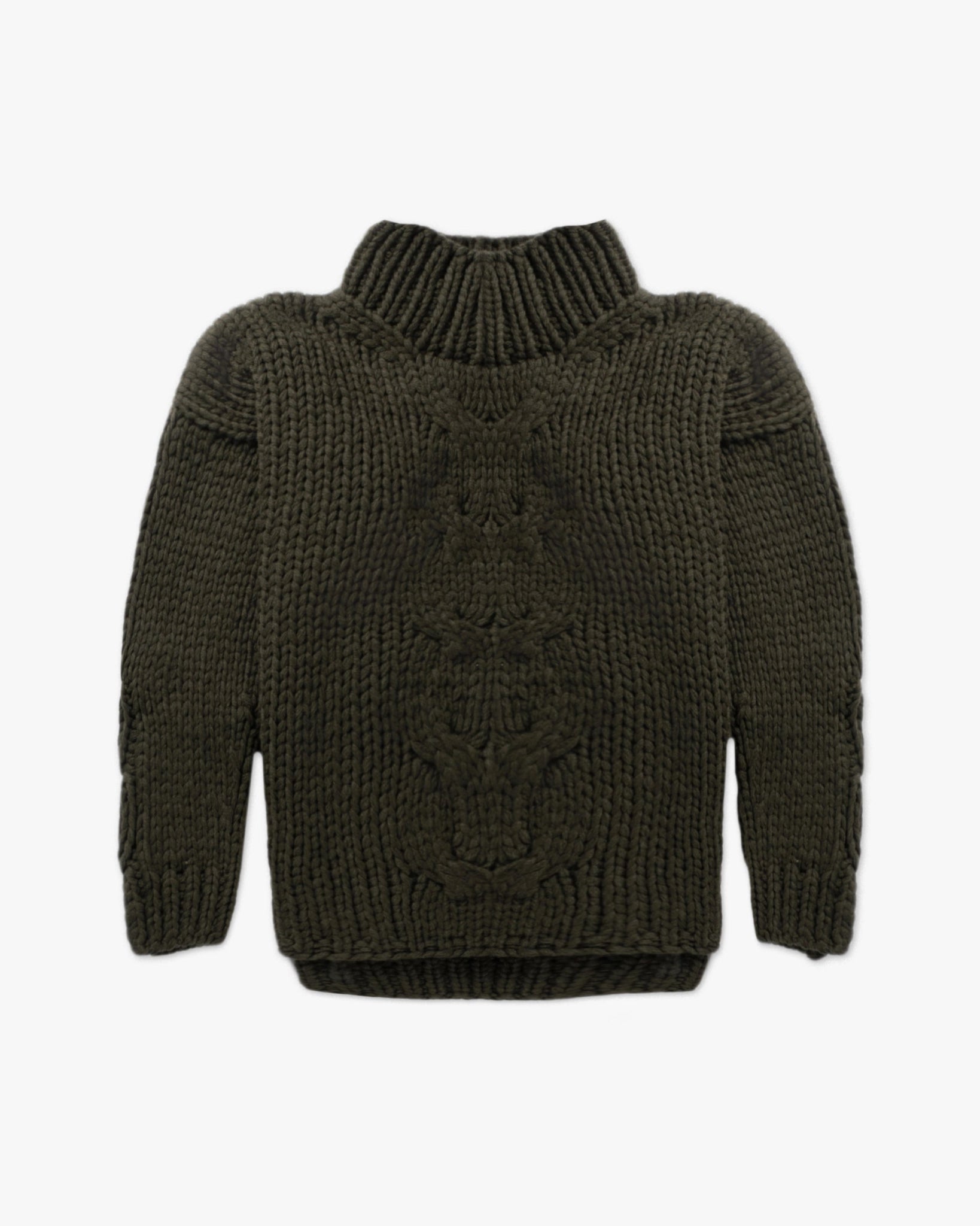 Icon Handgestrickter Zopfmusterpullover mit hohem Kragen von Ilona von Preuschen - Knitwear ILONA V. P.