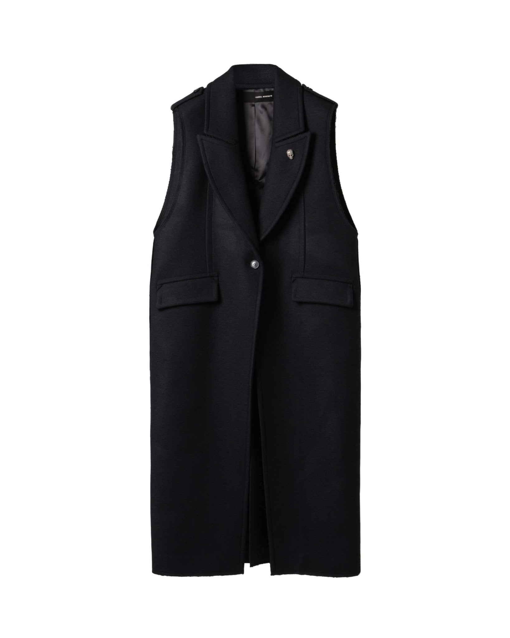 ISABEL BENENATO | LONG SLEEVELESS WOOL COAT - Coats & Jackets ISABEL BENENAT