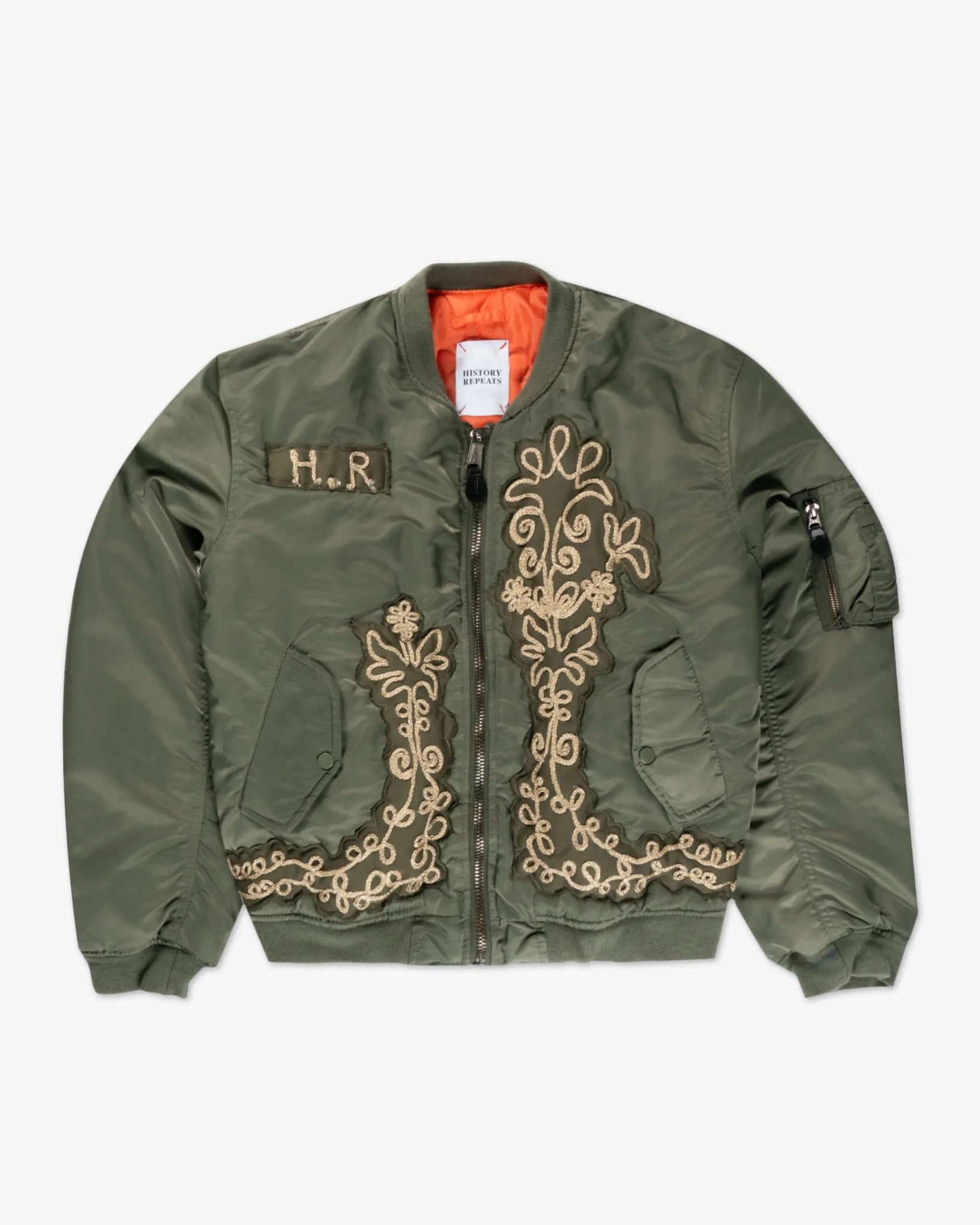 Italienische - Nylon - Bomberjacke mit Stickereibesatz von History Repeats - Coats & Jackets HISTORY REPEATS