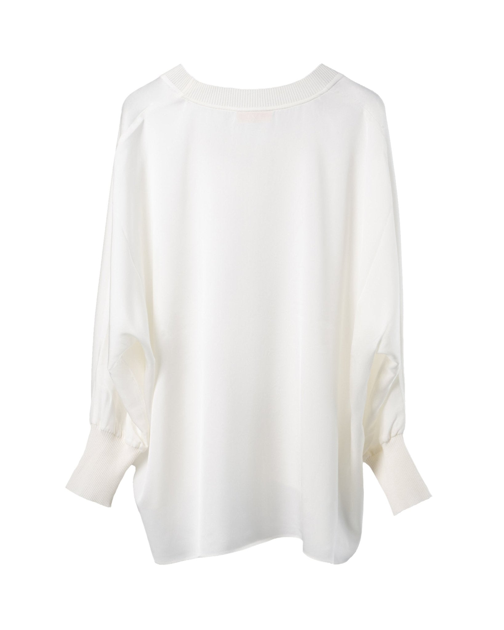 IVI COLLECTION | KNITTED V - STRETCH SILK BLOUSE - Blouses IVI Collection