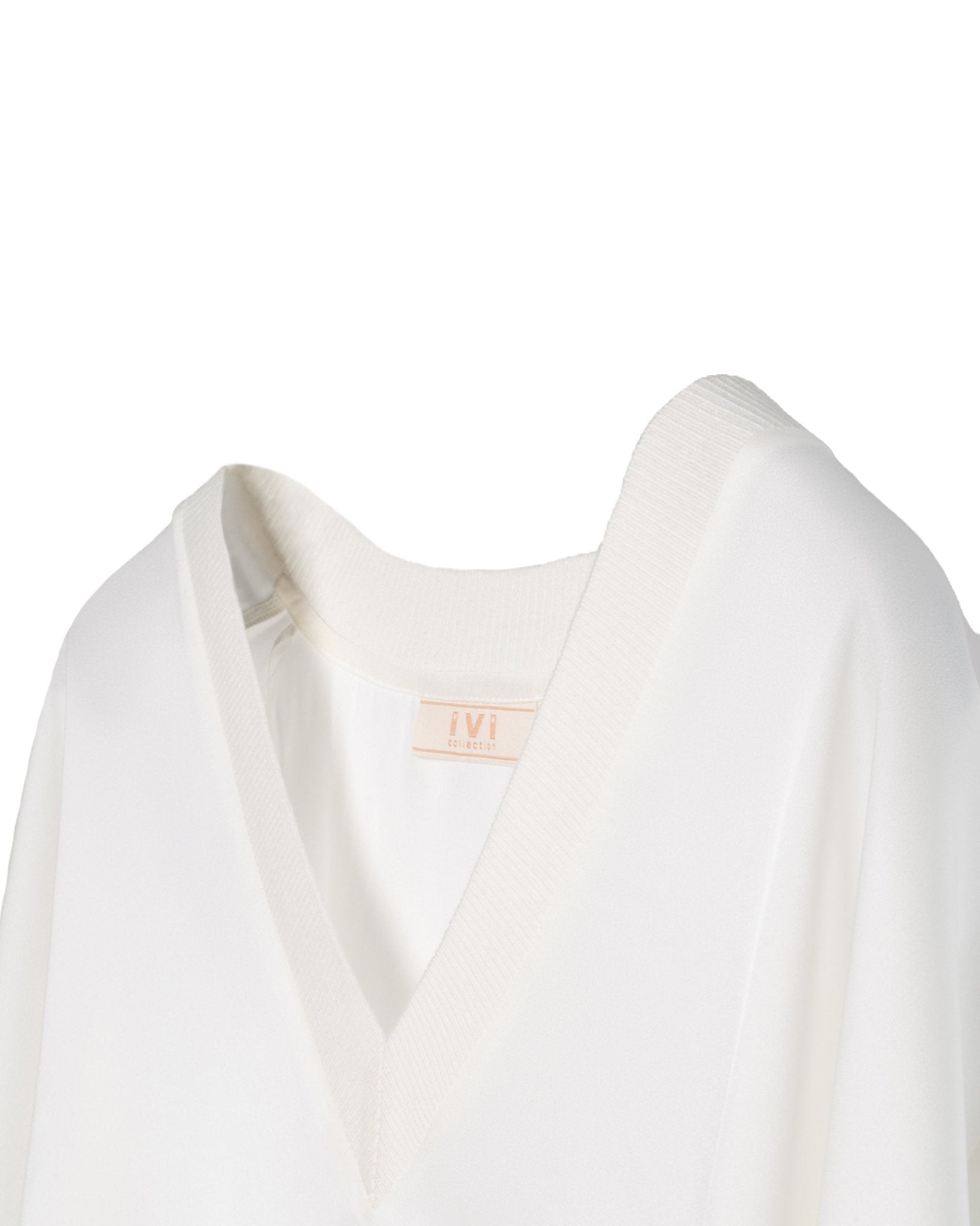 IVI COLLECTION | KNITTED V - STRETCH SILK BLOUSE - Blouses IVI Collection