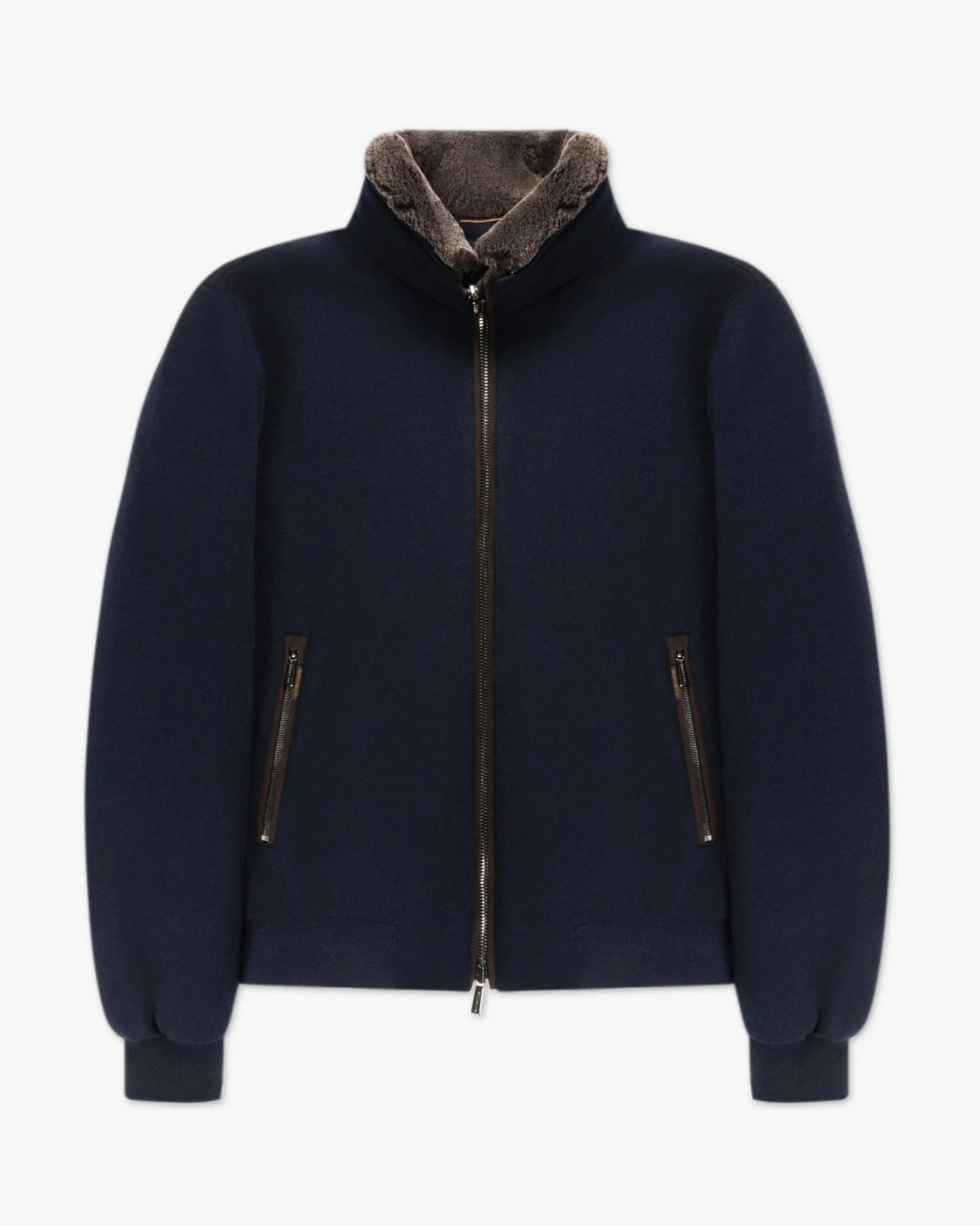 Jacke aus gestricktem Wollleder mit Lammfell von Moorer - Coats & Jackets MOORER