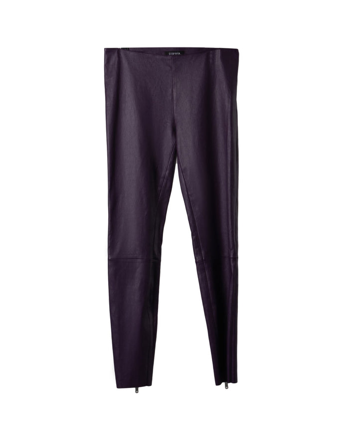 JITROIS | LOW RISE STRETCH LEATHER ZIP LEGGING