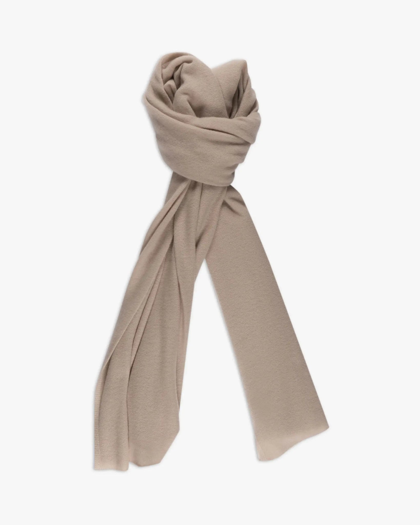 Jutefarbene 2 Fädige Cashmere Stola von Lunaria - Knitwear LUNARIA