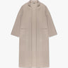 Jutefarbener Langer 4 Fädiger Gewalkter Cashmere Mantel von Lunaria - Coats & Jackets LUNARIA