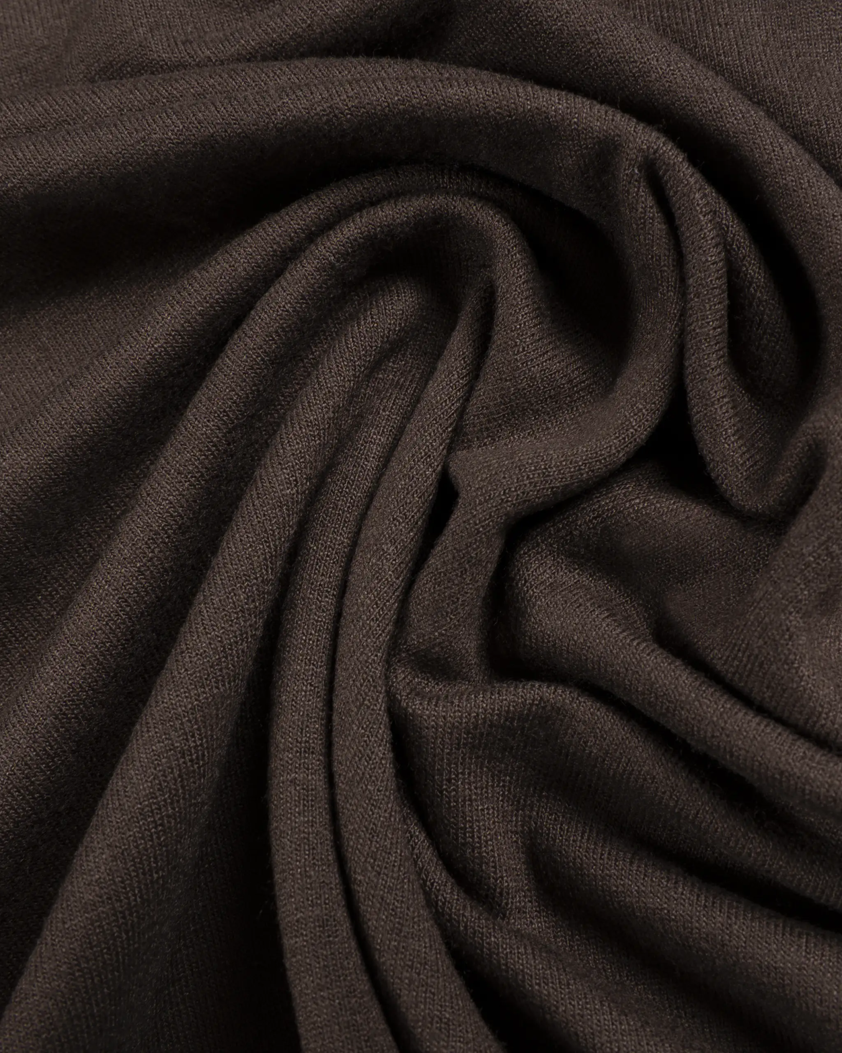 Kaffeefarbener Körpernaher Shirt Rolli von Majestic Filatures Deluxe - Shirts MAJESTIC