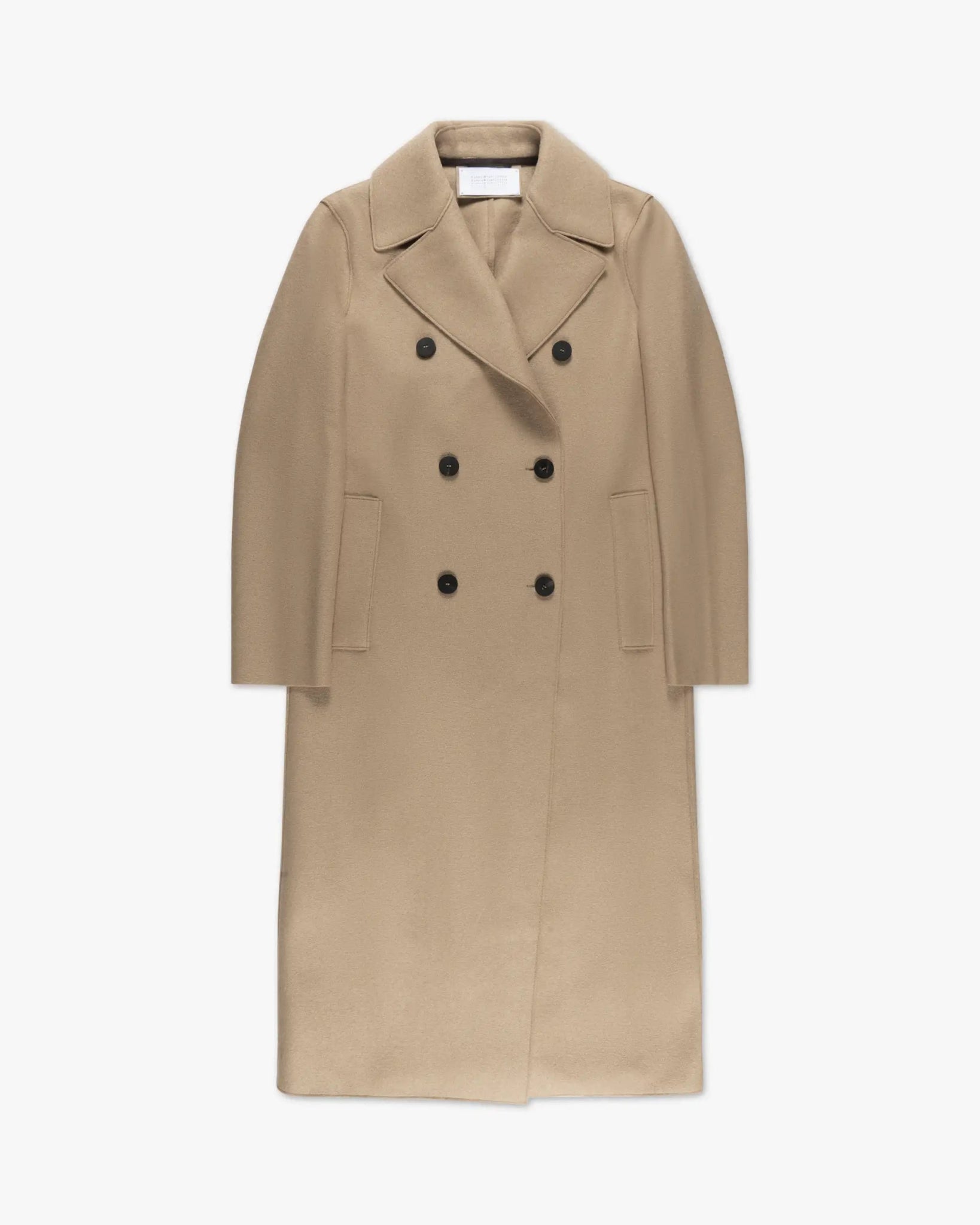 Kamelfarbener Gekochter Gepresster Uni Woll Armee Mantel von Harris Wharf London - Coats & Jackets HARRIS WARF