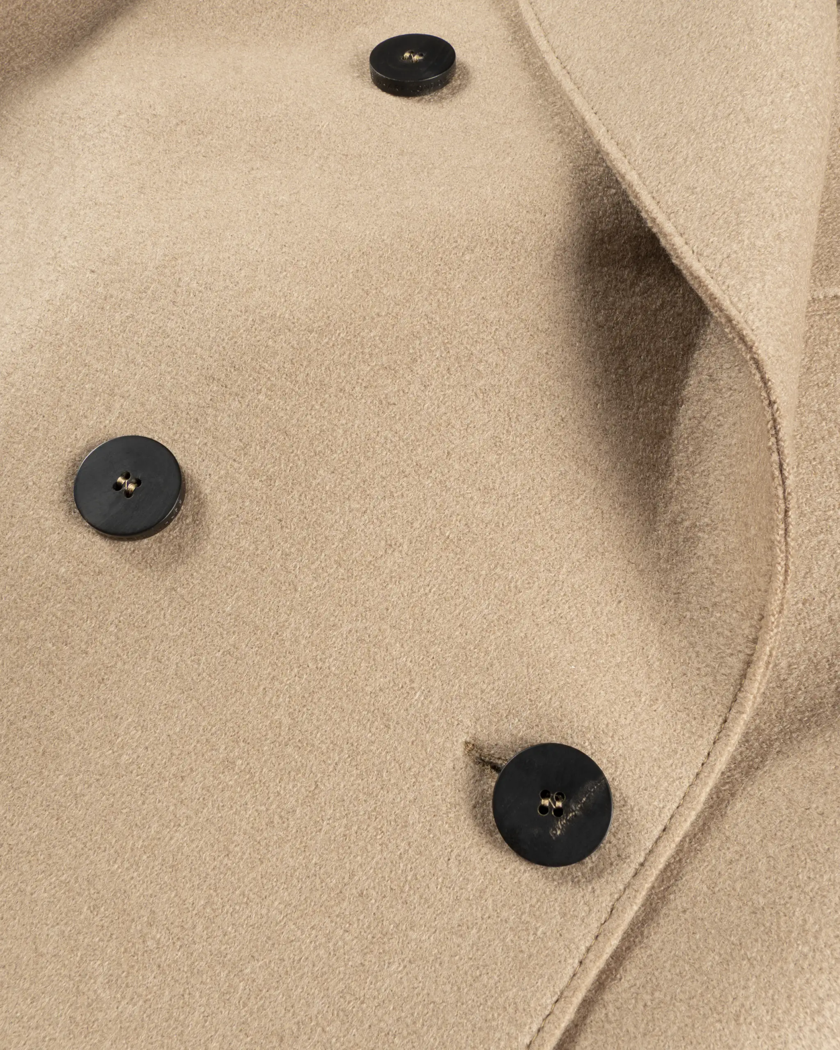 Kamelfarbener Gekochter Gepresster Uni Woll Armee Mantel von Harris Wharf London - Coats & Jackets HARRIS WARF