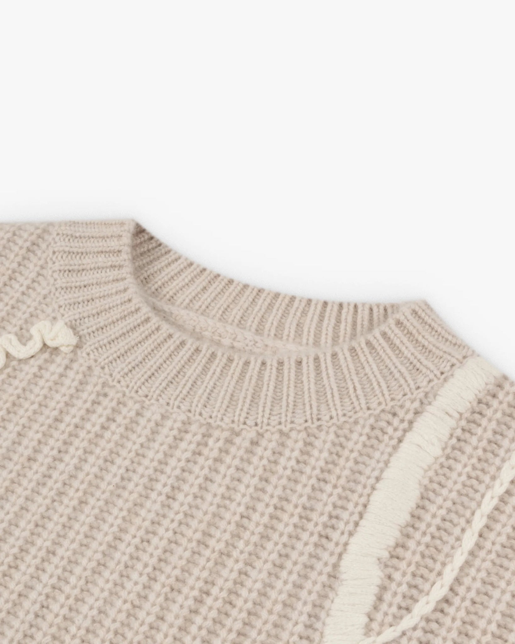 Kaschmir - Rippen - Rundhals - Pullover mit Verzierungen von Mia Fratino - Knitwear MIA FRATINO