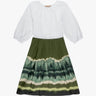 Khaki Batik Gemustertes Parashouter Baumwoll Print Kleid von La Camicia - Dresses LA CAMICIA