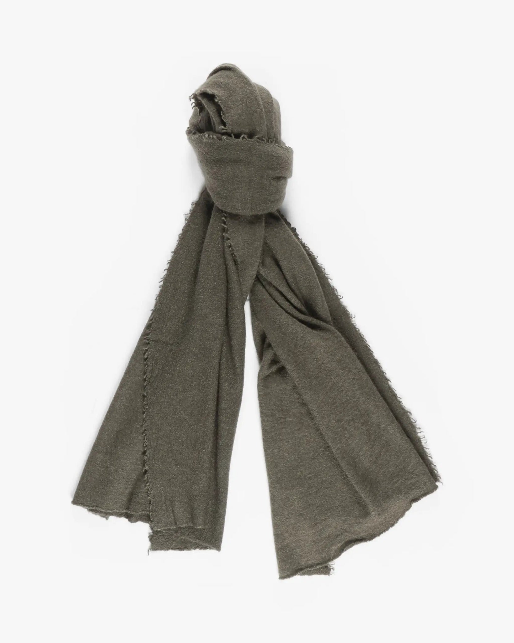 Khakifarbener Gekochter Uni Schal im Pedro Stil von Faliero Sarti - Accessories FALIERO SARTI