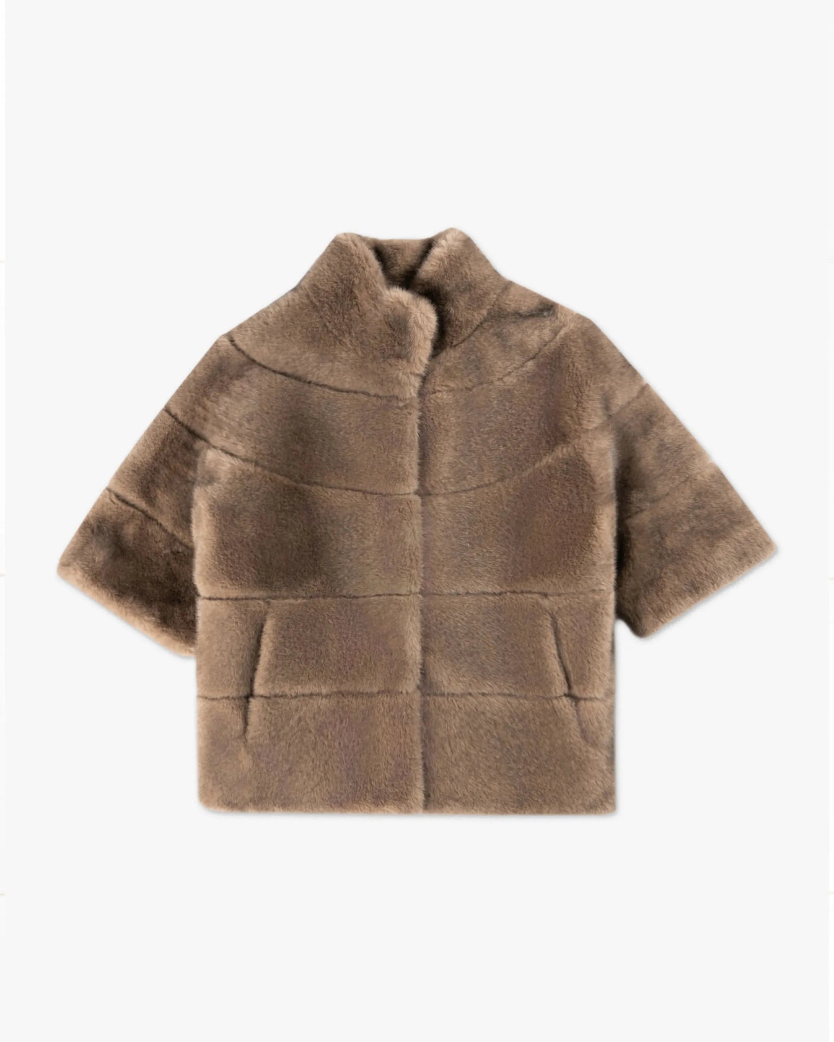 Kurze Kunstnerz - Stola mit 3/4 - Ärmeln von Betta Corradi - Coats & Jackets AT Brands