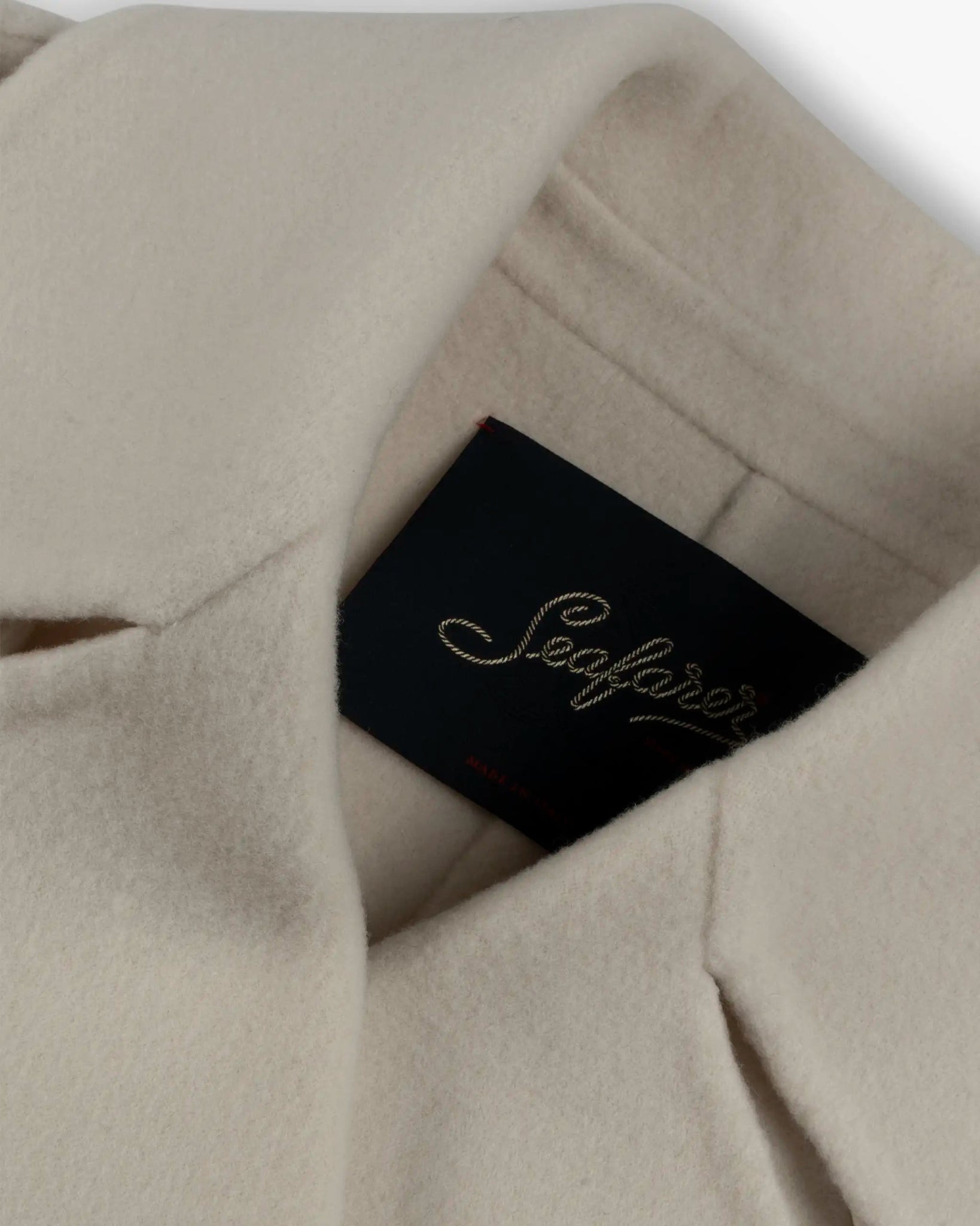 Lattefarbener langer Woll Doubleface Mantel von Seafarer - Coats & Jackets SEAFARER